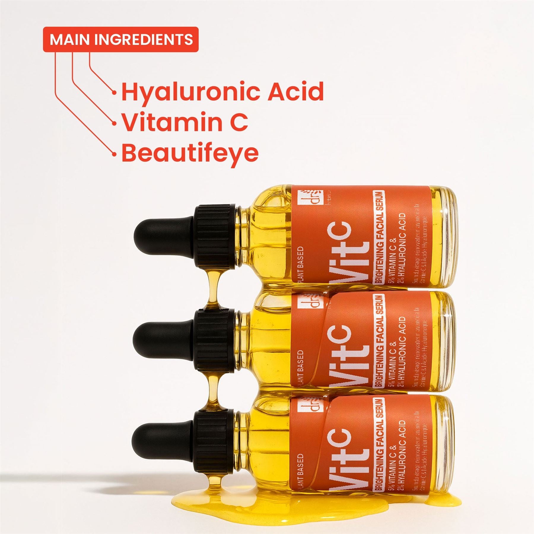 Brightening Facial Serum with 5% Vitamin C & 2% Hyaluronic Acid – 30ml