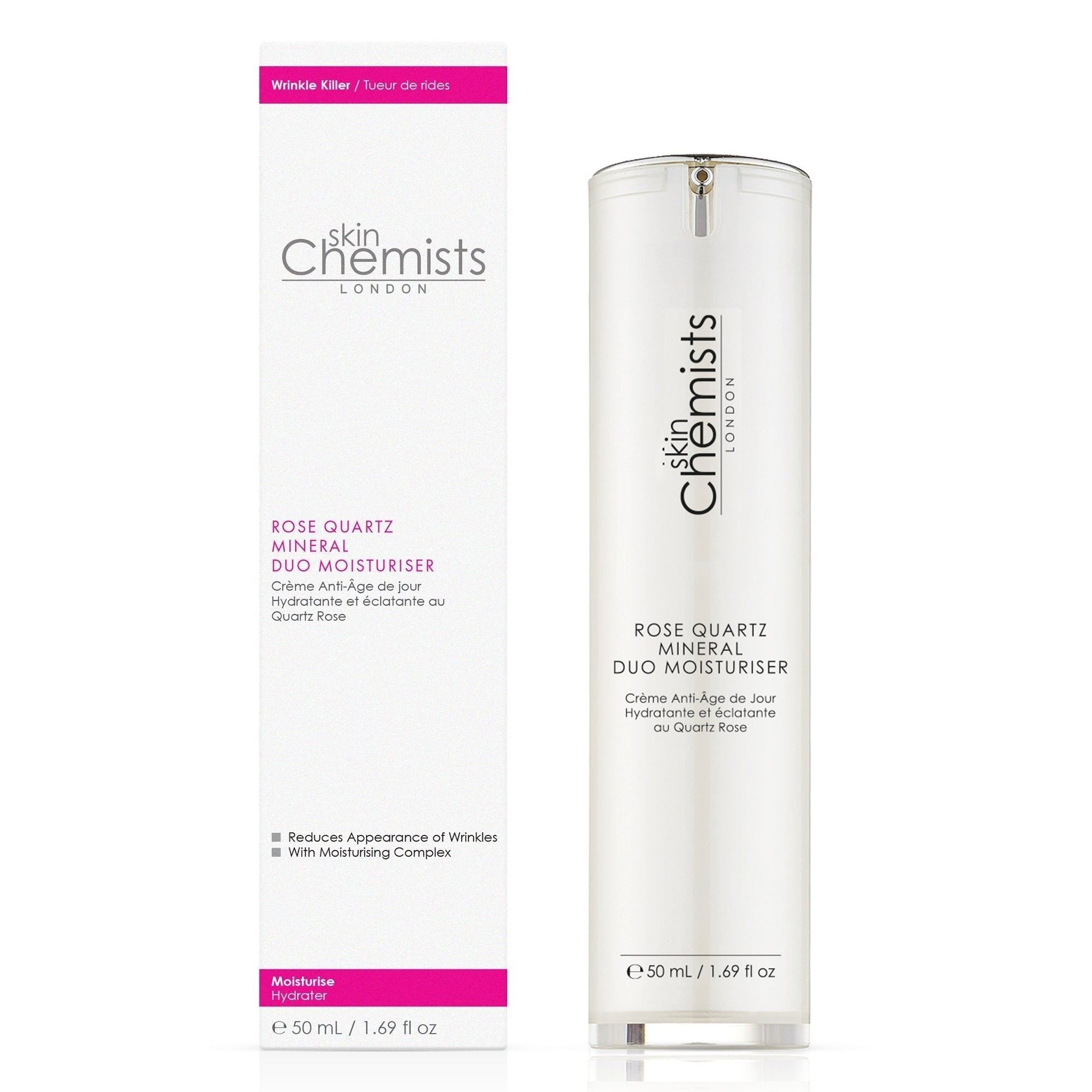 skinChemists Rose Quartz Duo Moisturiser 50ml Twin Value Savings Pack