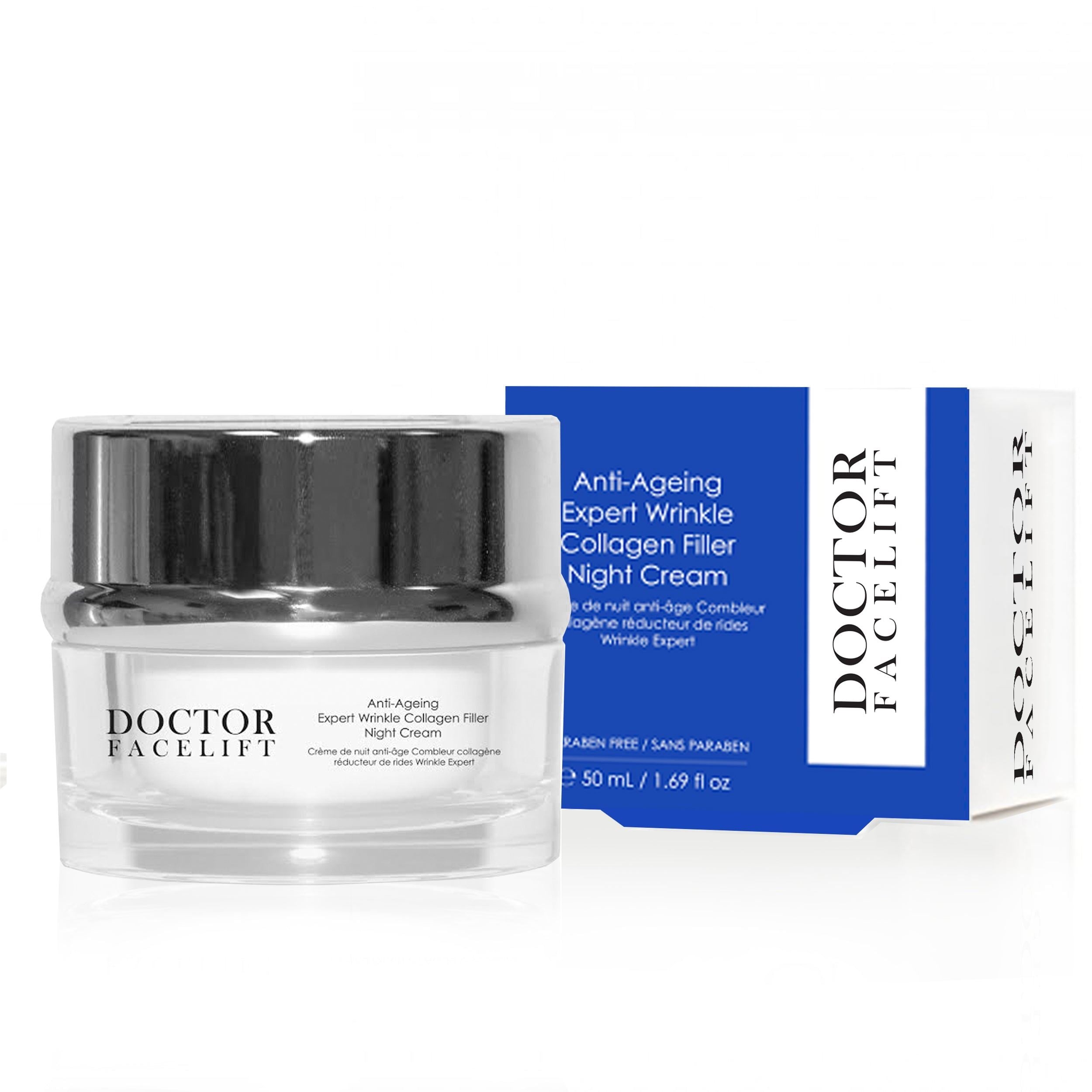 Doctor Facelift Anti-Ageing Expert Wrinkle Collagen Filler Night Cream 50ml Twin Value Savings Pack