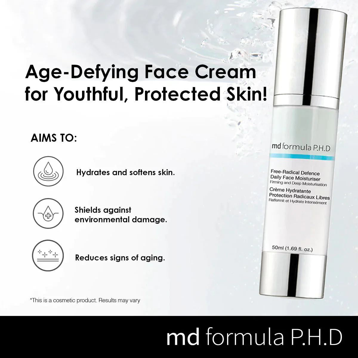 MD Formula Free Radical Defence Daily Moisturiser 50ml Twin Value Savings Pack