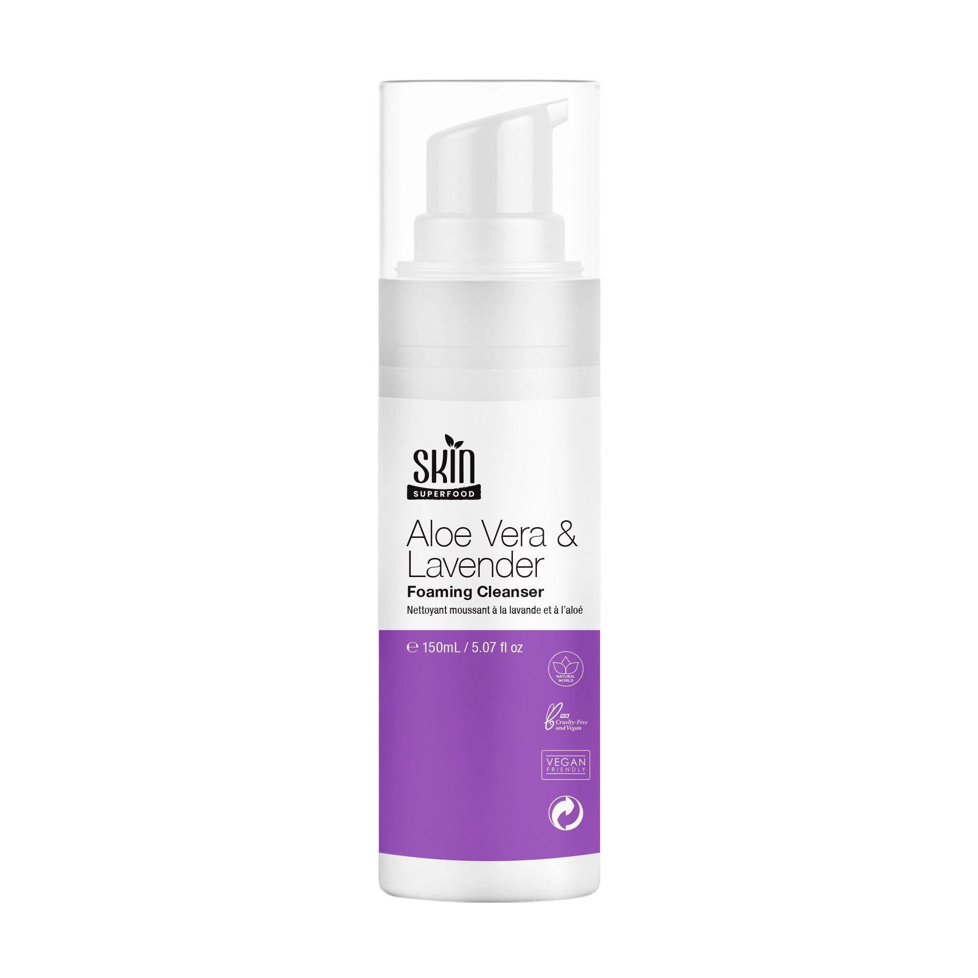 Skin Superfood Aloe Vera & Lavendar Foaming Cleanser 150ml Twin Value Savings Pack