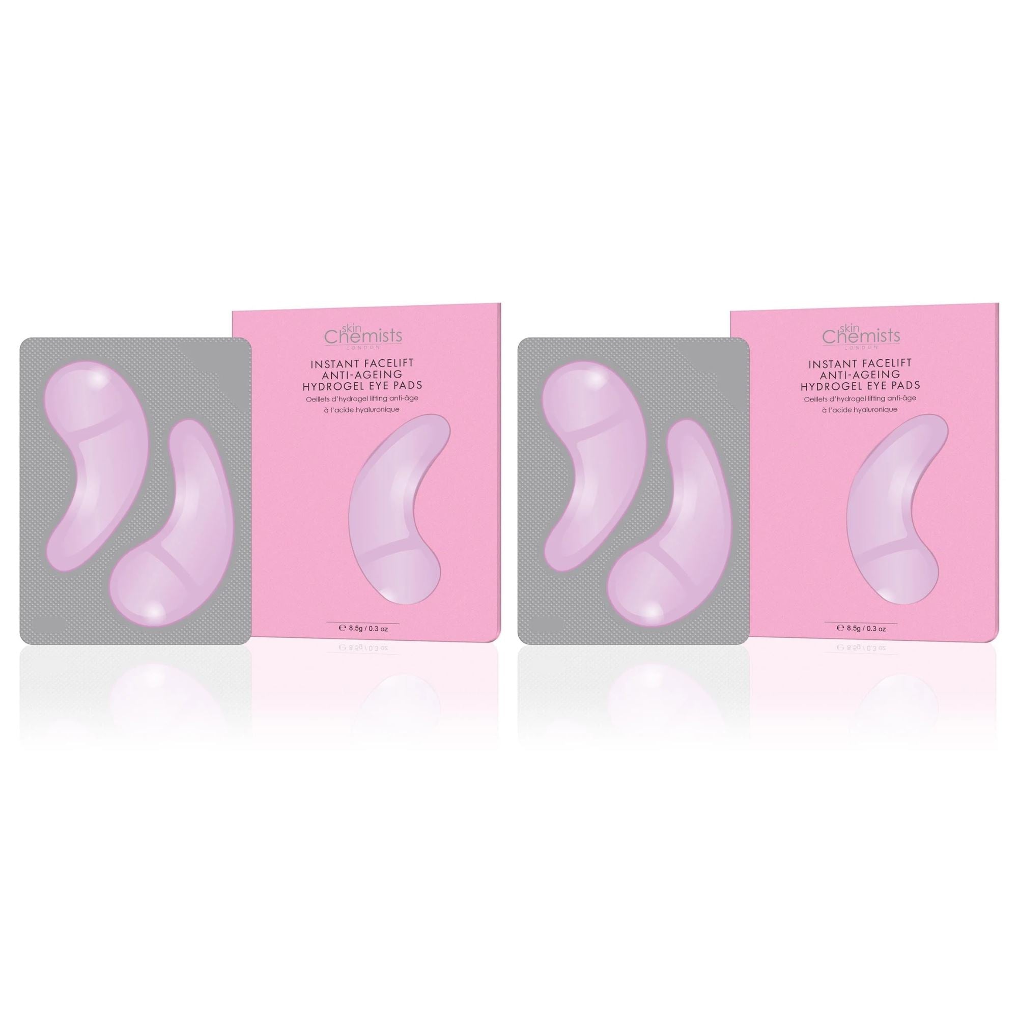 skinChemists Hydrating Hyaluronic Acid Anti-Ageing Eye Pads (1 x 2) Twin Value Savings Pack
