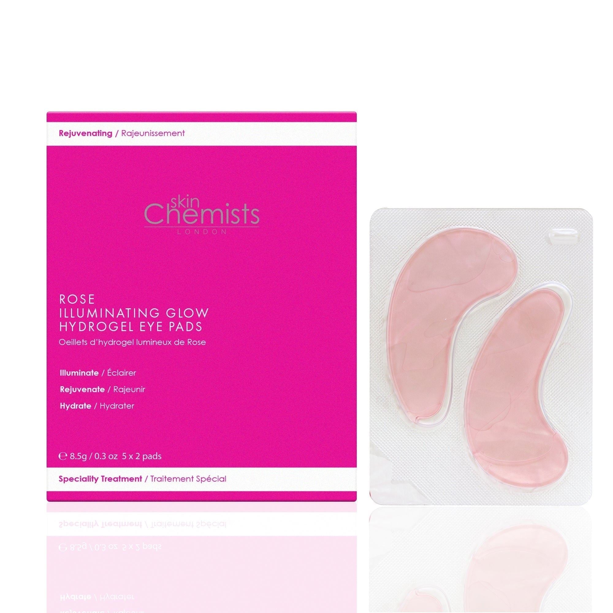 skinChemists Rose Illuminating Glow Hydrogel Eye Pads (5 x 2) Twin Value Savings Pack