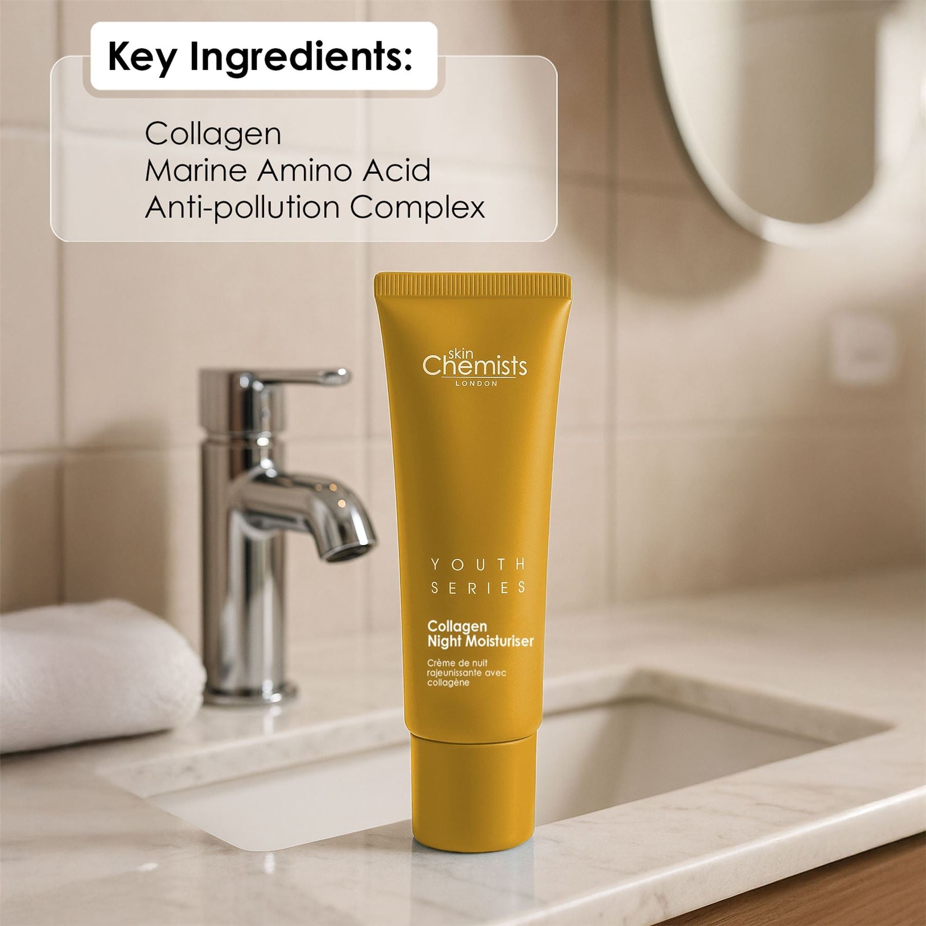 1% Collagen Night Moisturiser 50ml (Vegan)