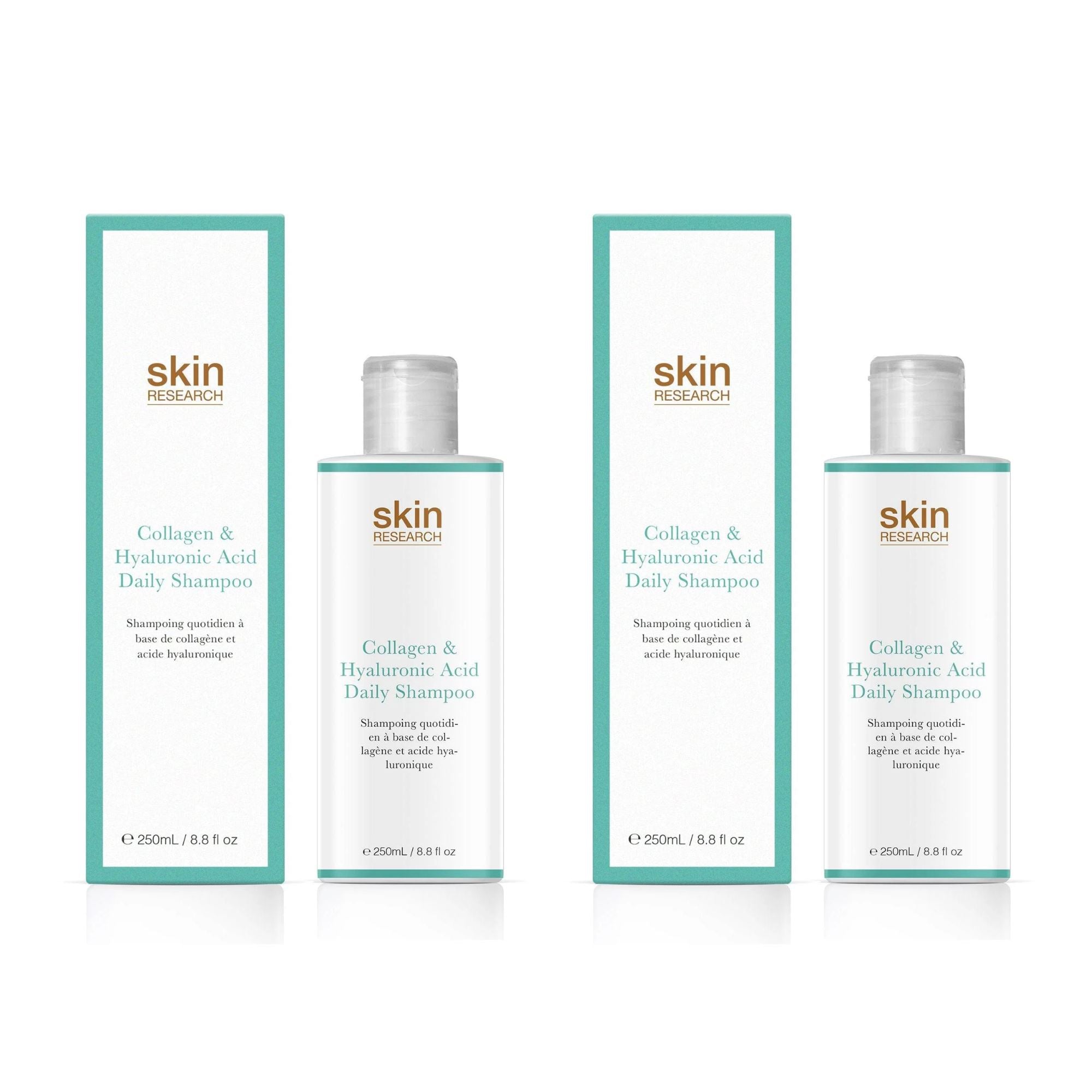 Skin Research Collagen & Hyaluronic Acid Daily Shampoo 250ml Twin Value Savings Pack