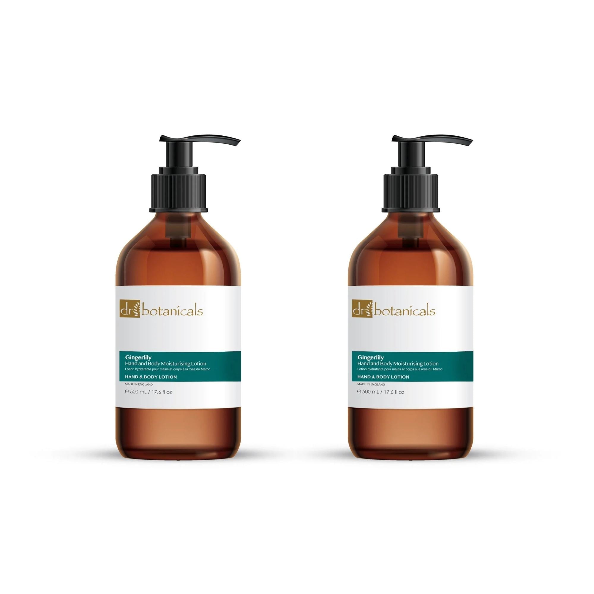 Dr Botanicals Gingerlily Hand & Body Moisturising Lotion 500ml Twin Value Savings Pack