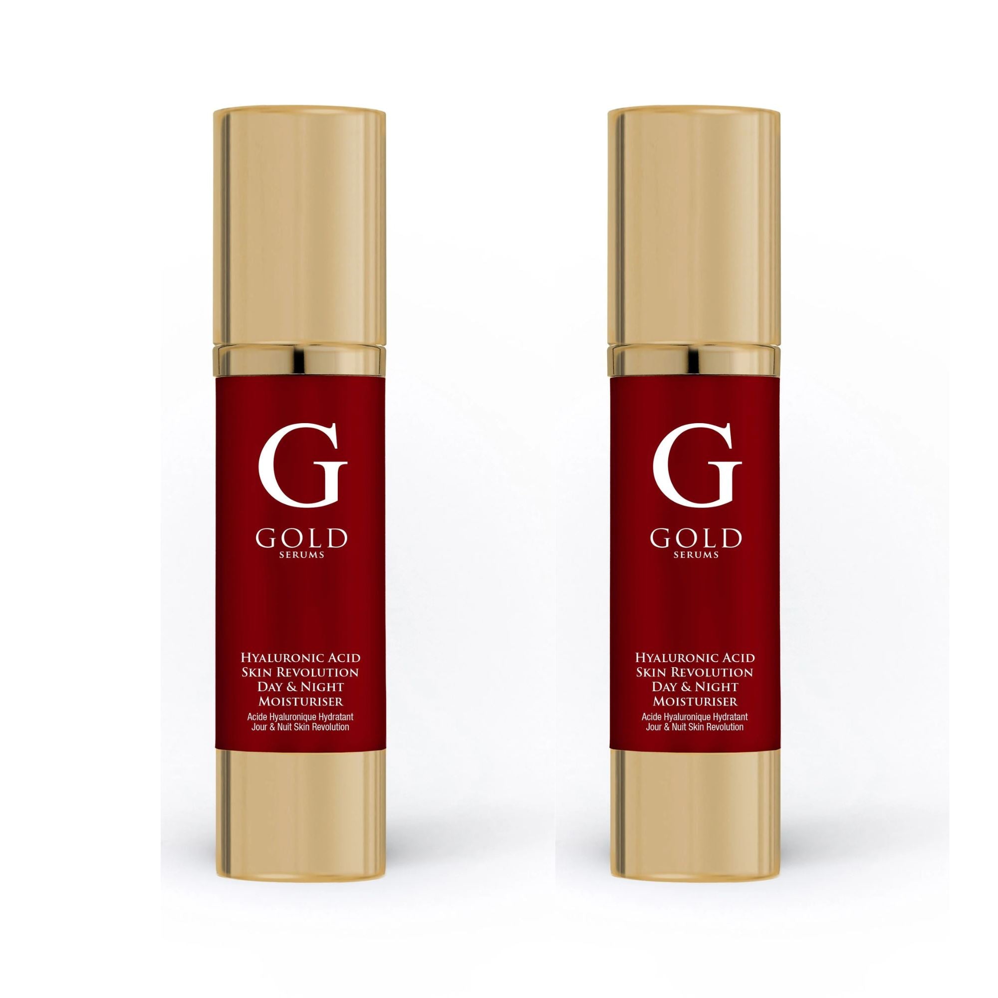 Gold Serums Hyaluronic Acid Skin Revolution Day & Night Moisturiser 50ml Twin Value Savings Pack