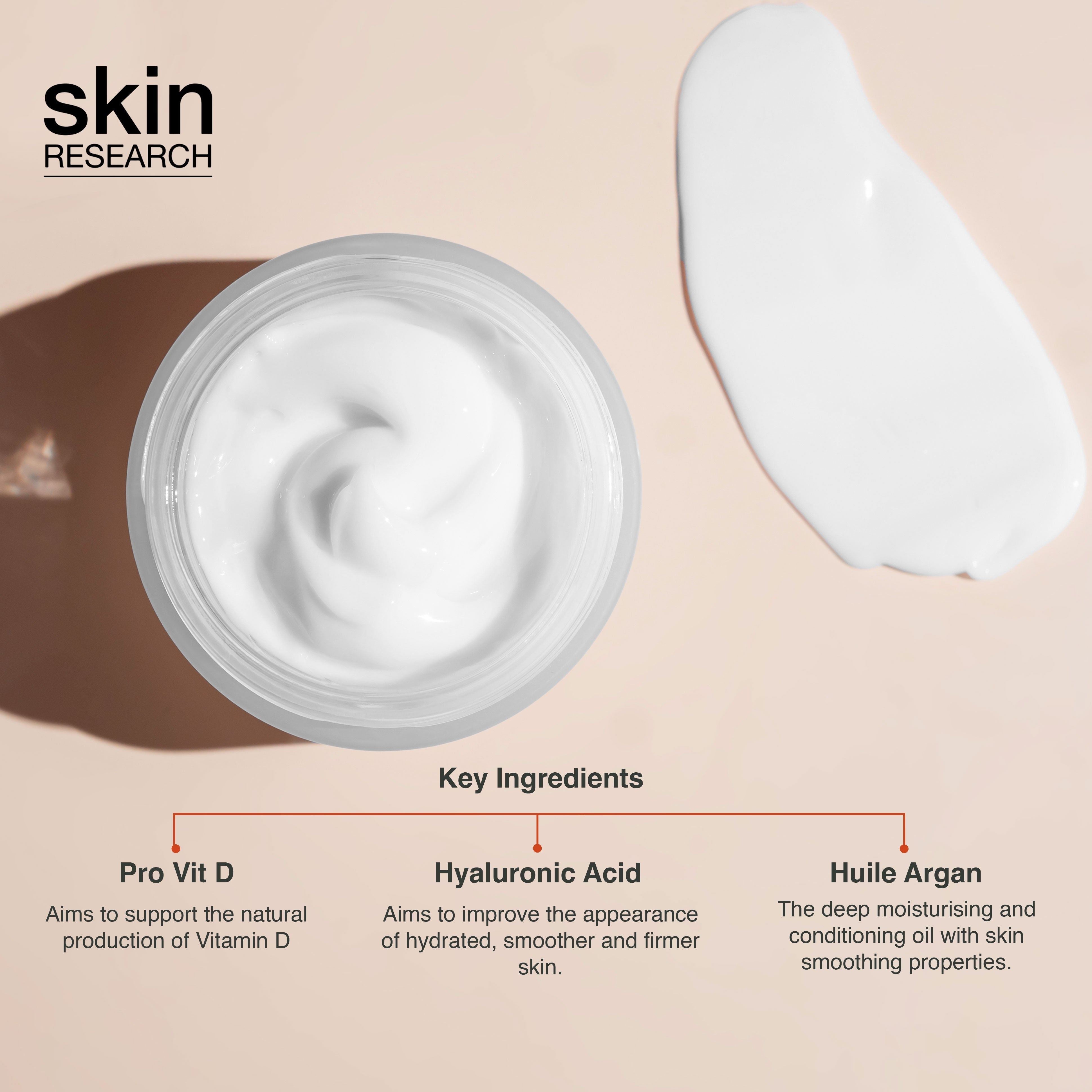 Skin Research Anti-Ageing Vitamin D Day Moisturiser with Hyaluronic Acid 50ml Twin Value Savings Pack
