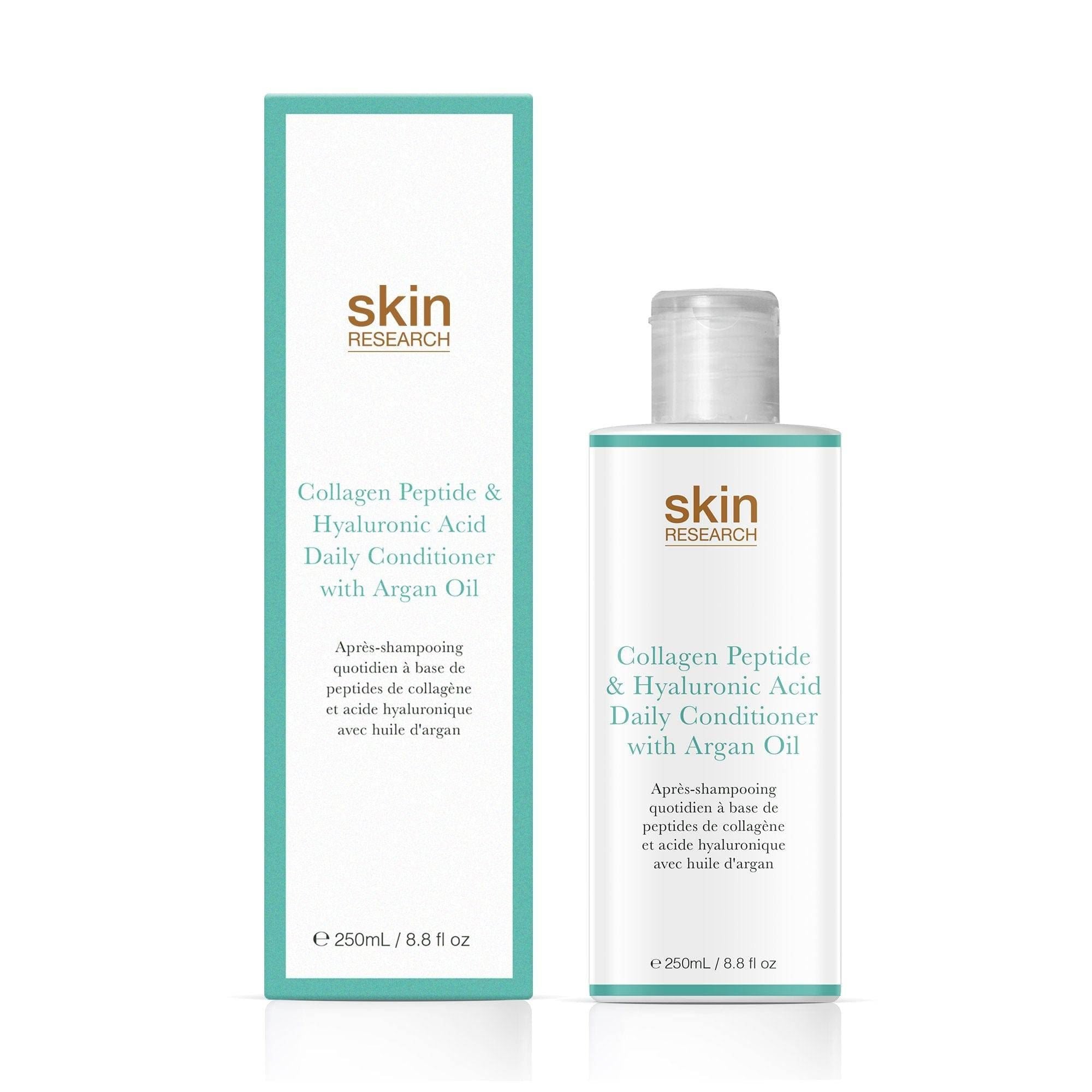 Skin Research Collagen Peptide & Hyaluronic Acid Daily Conditioner with Argan Oil 250ml Twin Value Savings Pack