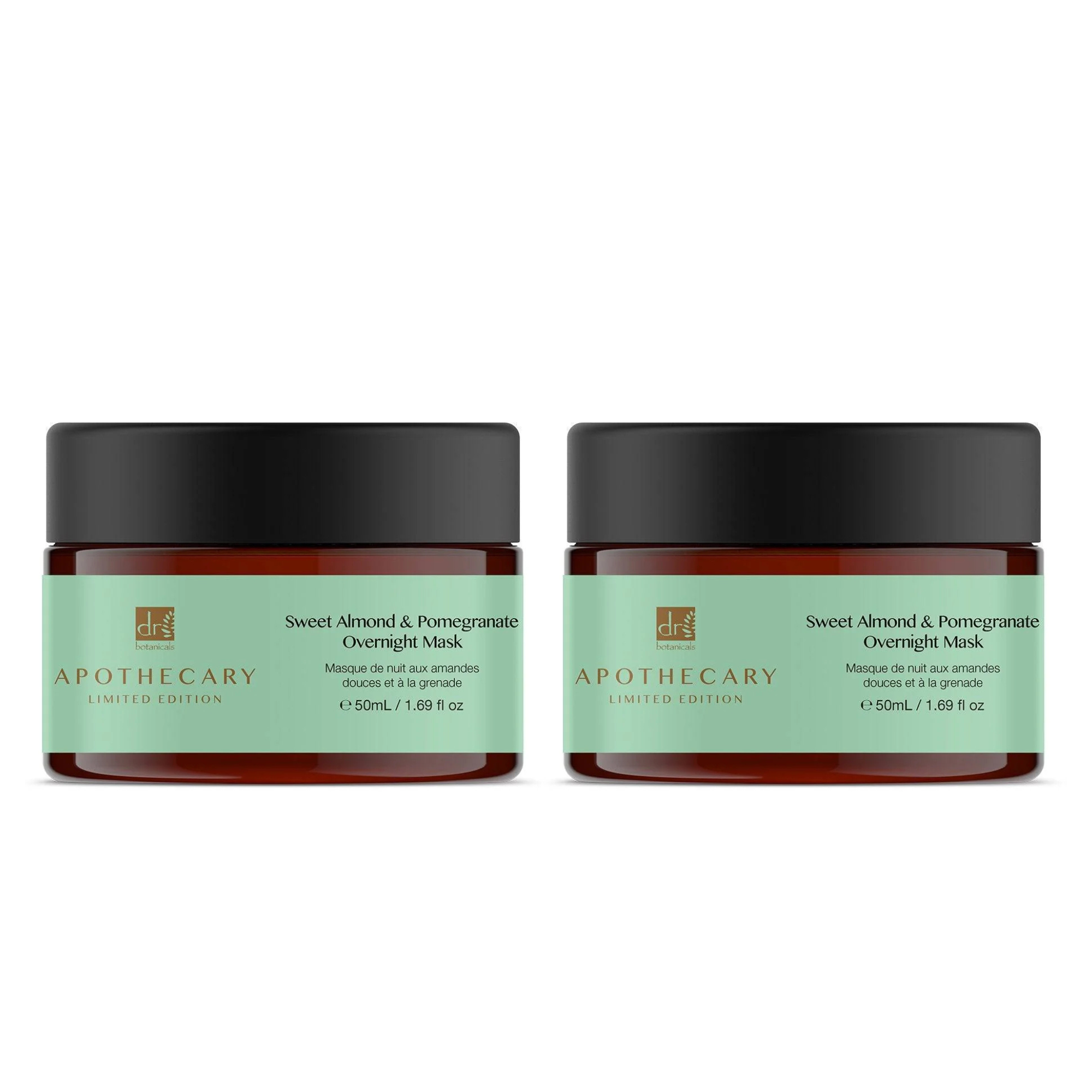 Dr Botanicals Sweet Almond & Pomegranate Overnight Mask 50ml Twin Value Savings Pack - skinChemists