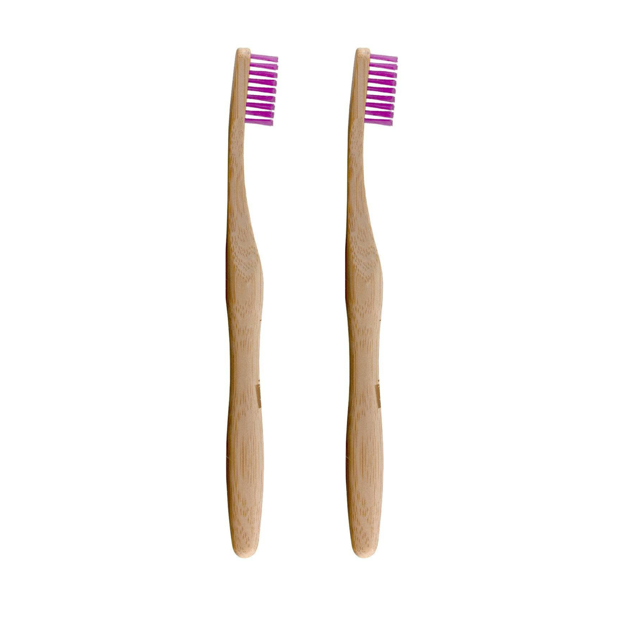 Dr Botanicals Bamboo Toothbrush Purple Twin Value Savings Pack - skinChemists