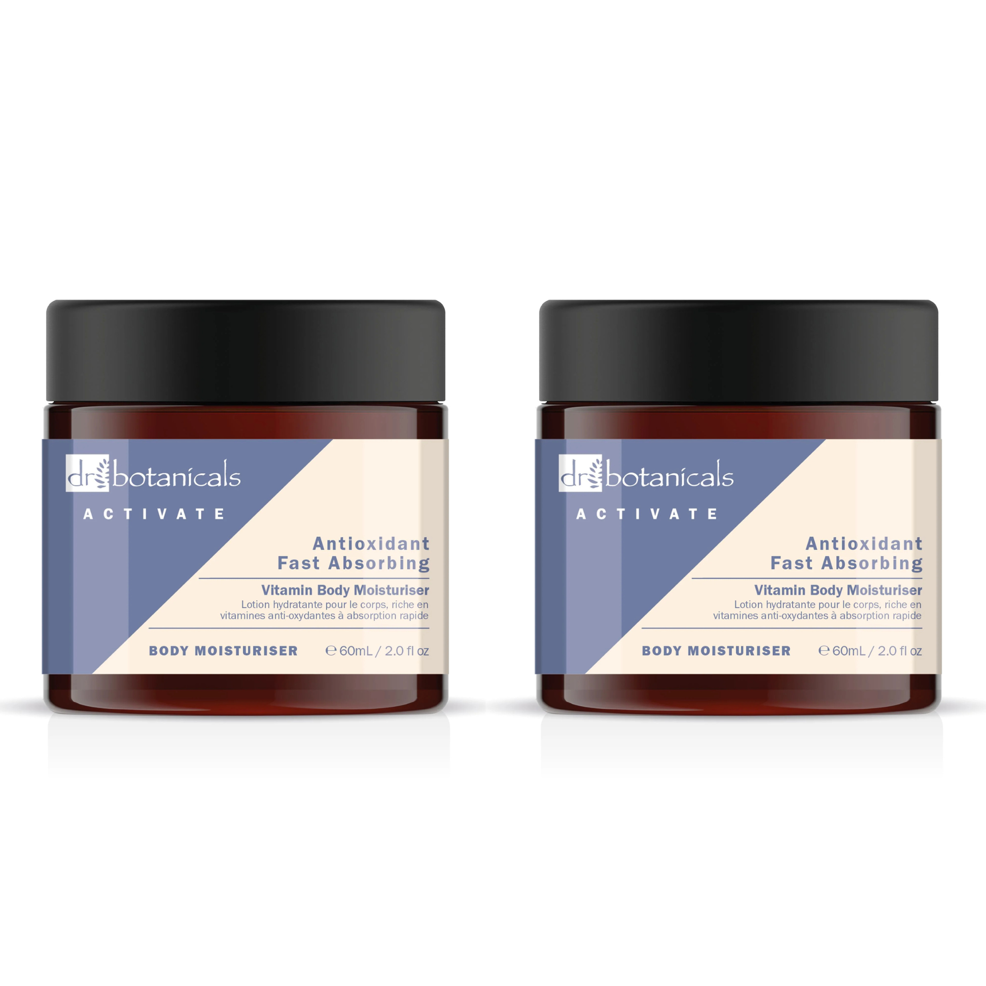 Dr Botanicals Activate Anti-Oxidant Fast Absorbing Vitamin Body Moisturiser 60ml Twin Value Savings Pack - skinChemists