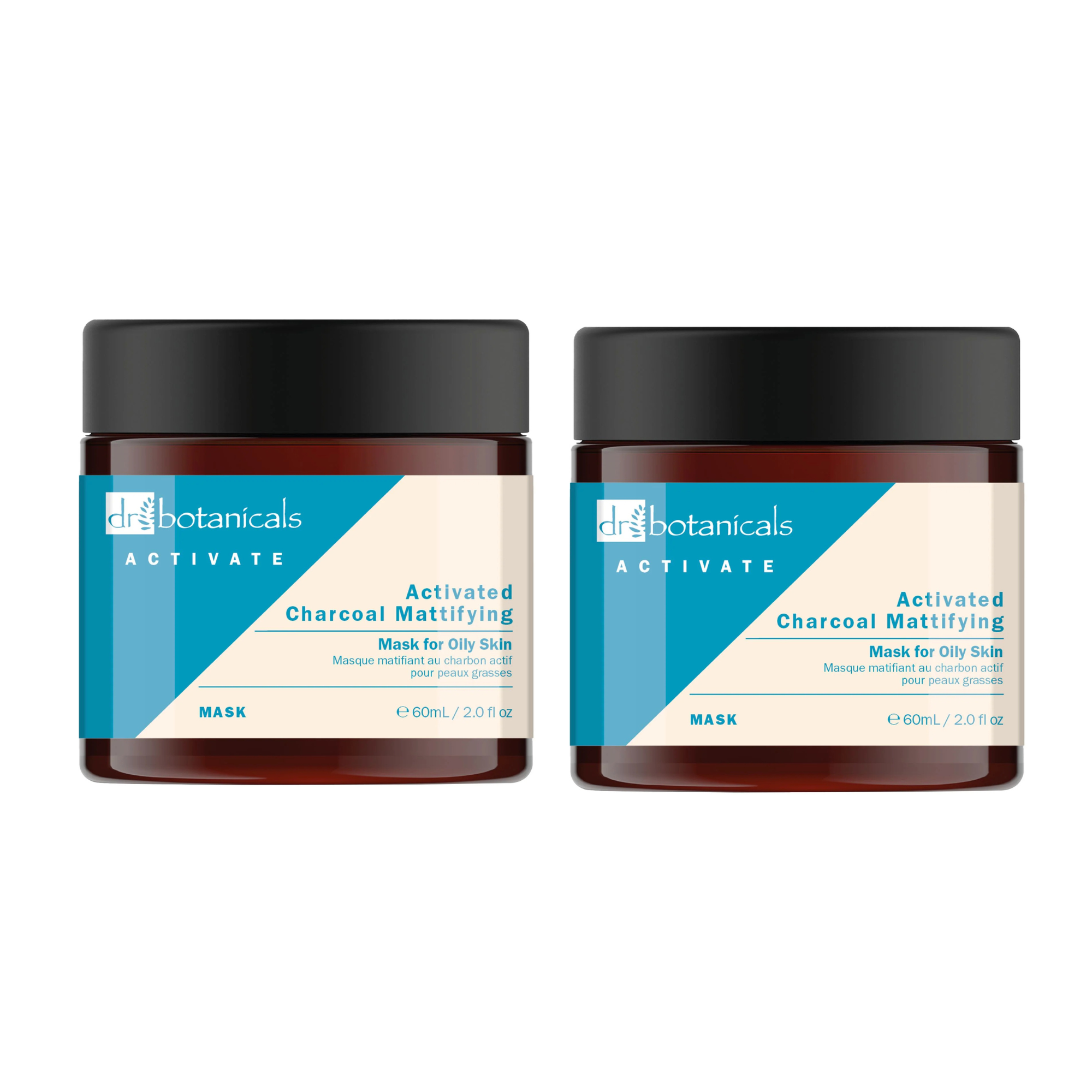Dr Botanicals Activate Charcoal Mattifying Mask for Oily Skin 60ml Twin Value Savings Pack - skinChemists