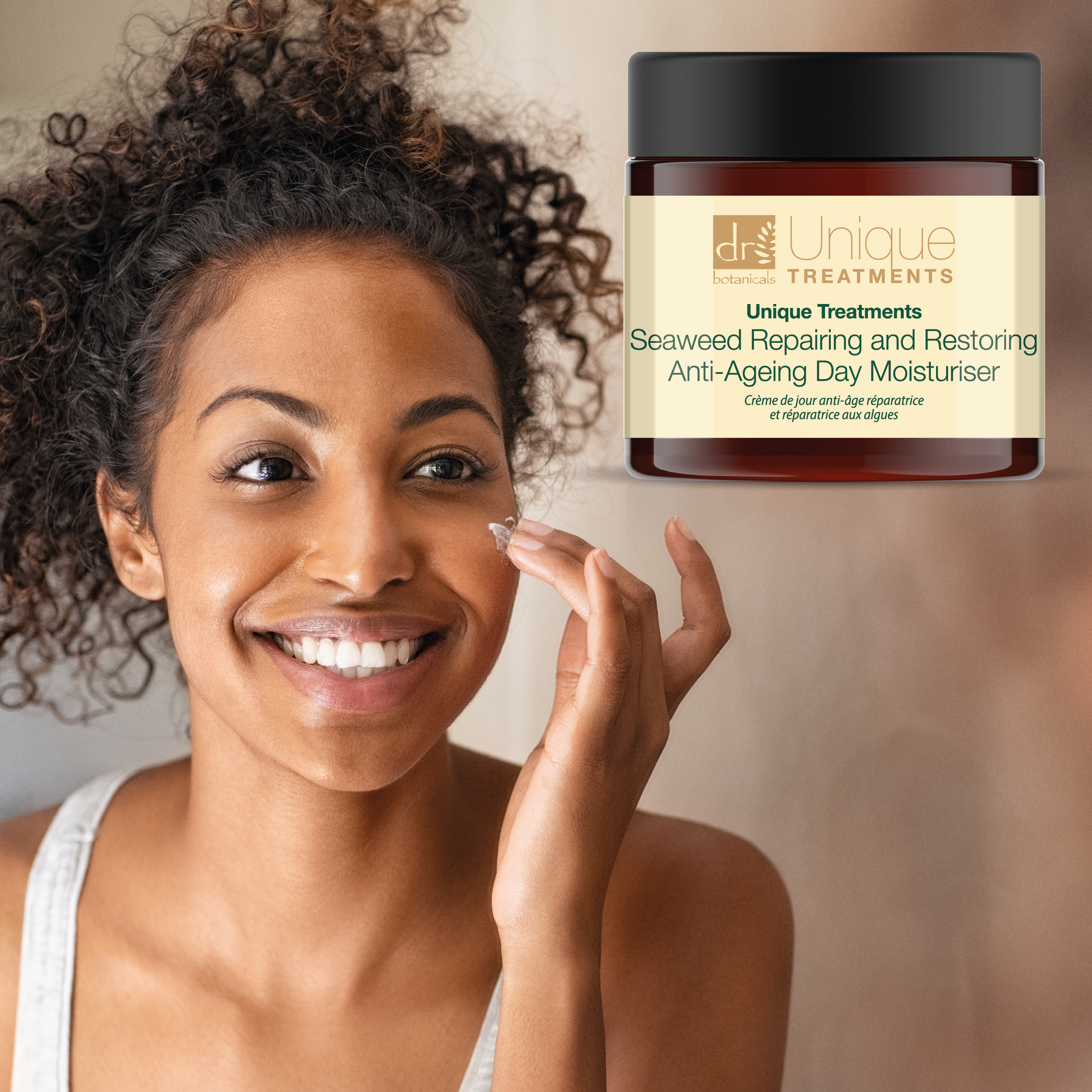 Anti-Ageing Caffeine Overnight Facial Moisturising Treatment 50ml + Unique Treatments Seaweed Repairing and Restoring Anti-Ageing Day Moisturiser - skinChemists
