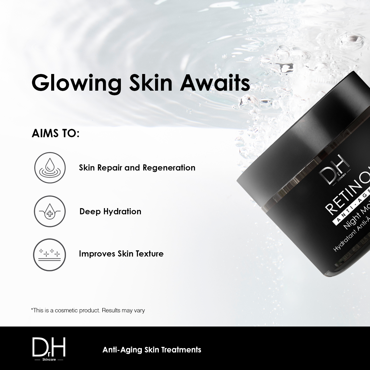 Dr H Retinol Anti-Ageing Night Moisturiser 60ml - skinChemists