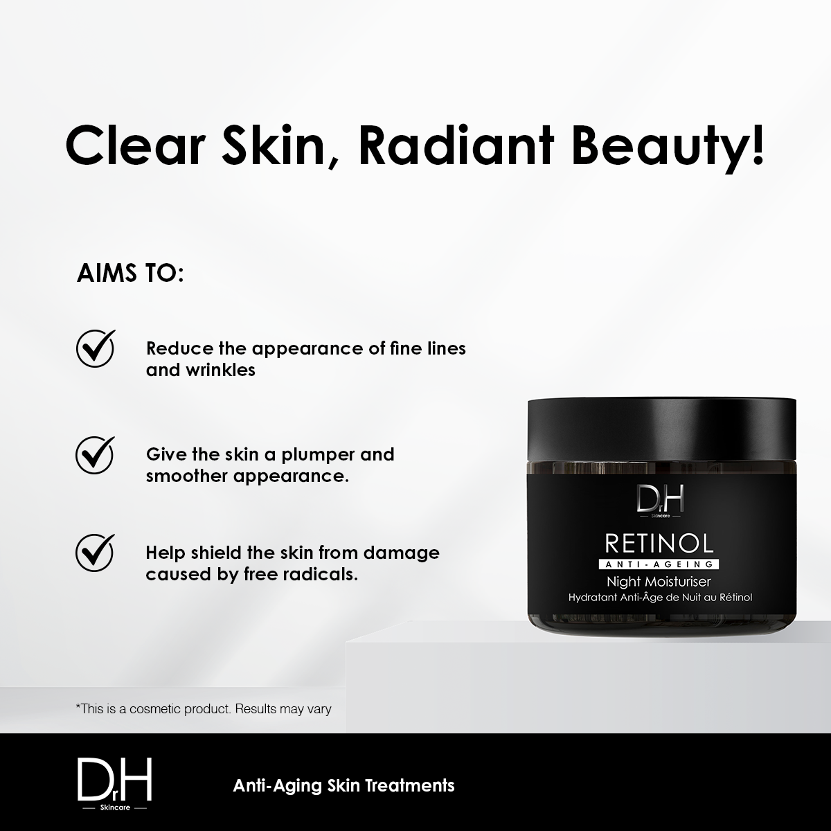 Dr H Retinol Anti-Ageing Night Moisturiser 60ml - skinChemists
