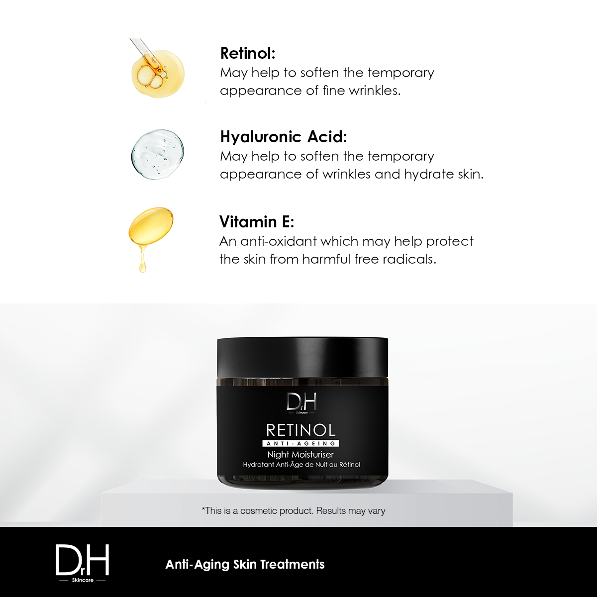 Dr H Retinol Anti-Ageing Night Moisturiser 60ml - skinChemists