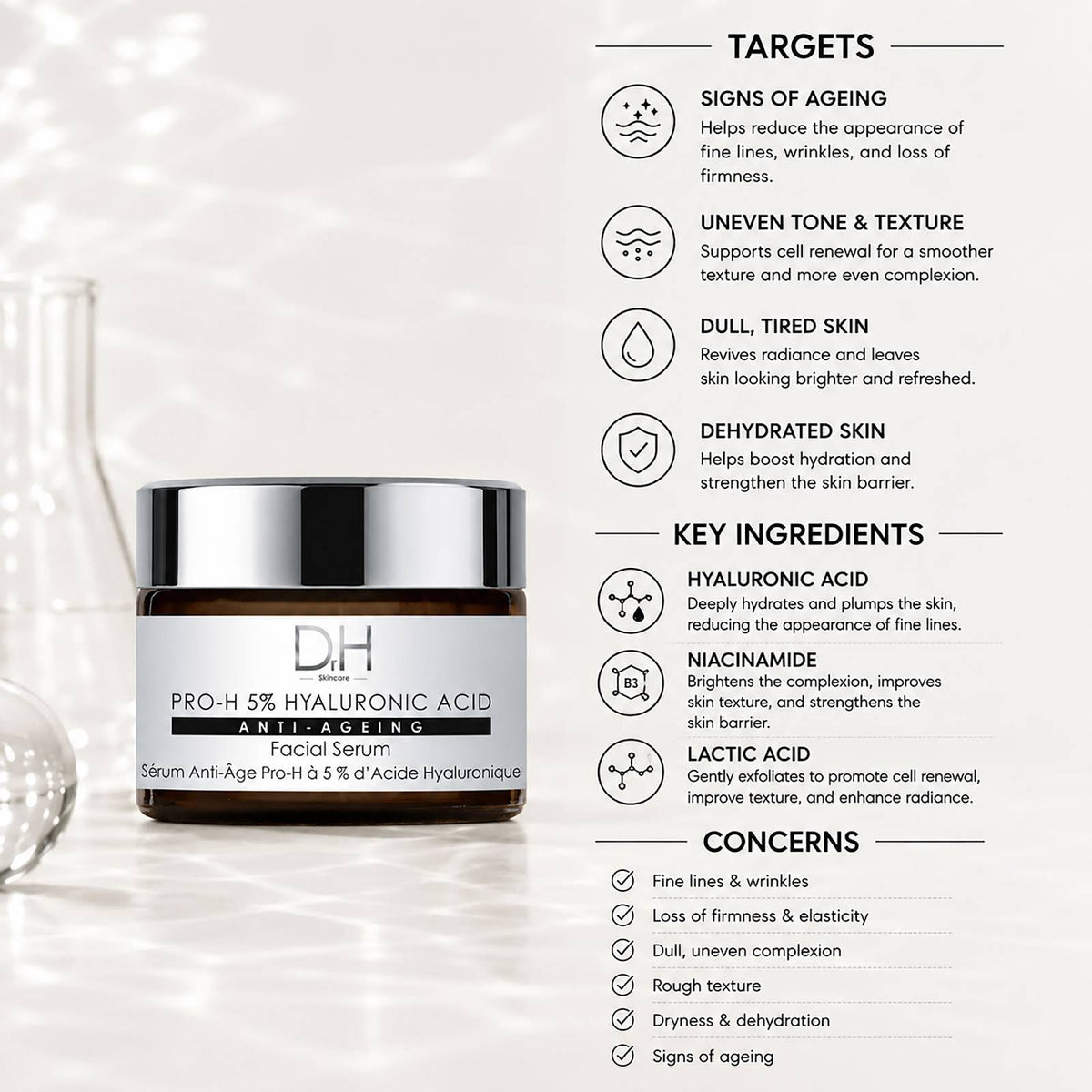 Dr H Pro-H 5% Hyaluronic Acid Anti-Aging Serum 30ml