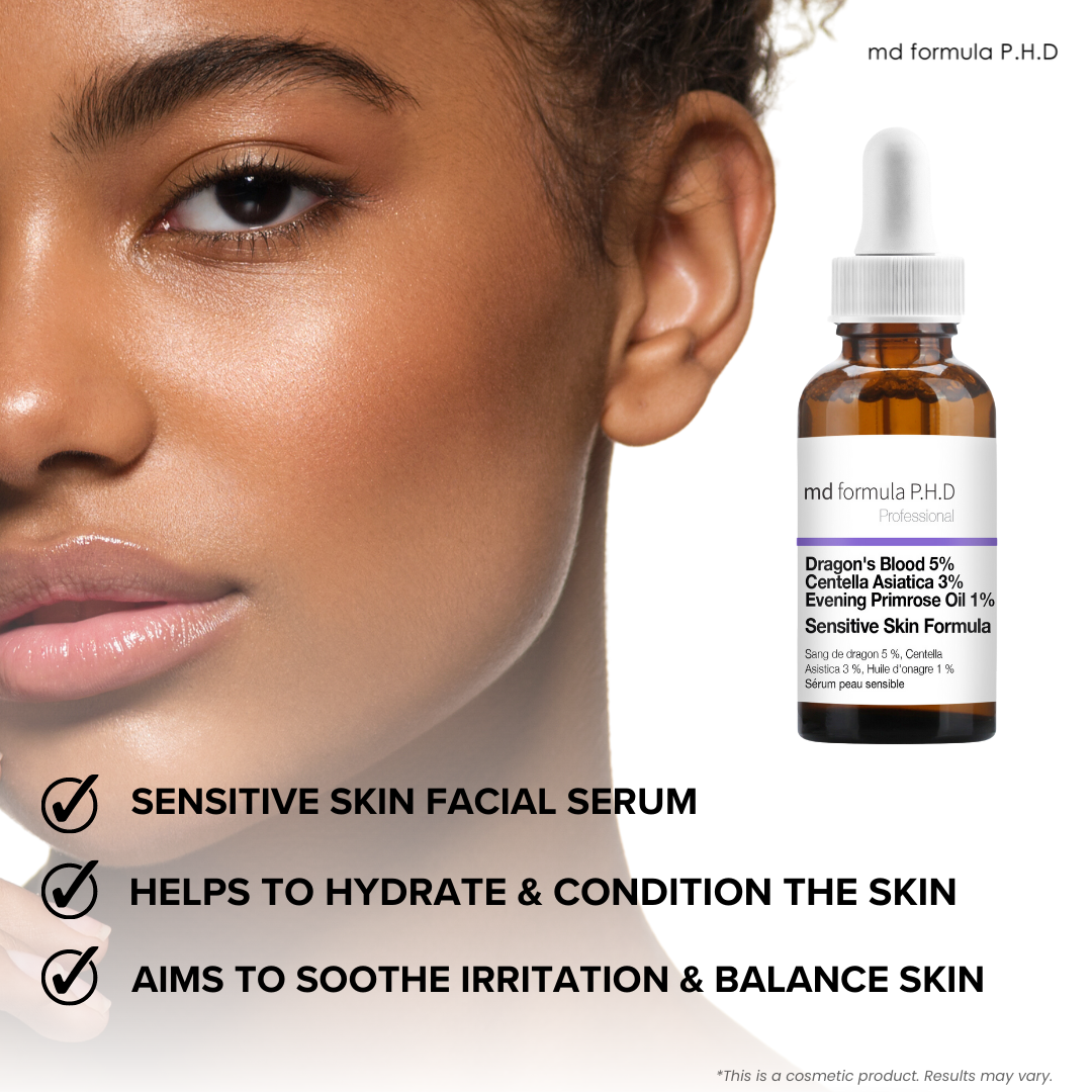 Sensitive Skin Serum Dragon's Blood 5%, Centella Asistica 3%, Evening Primrose Oil 1% 30ml - skinChemists