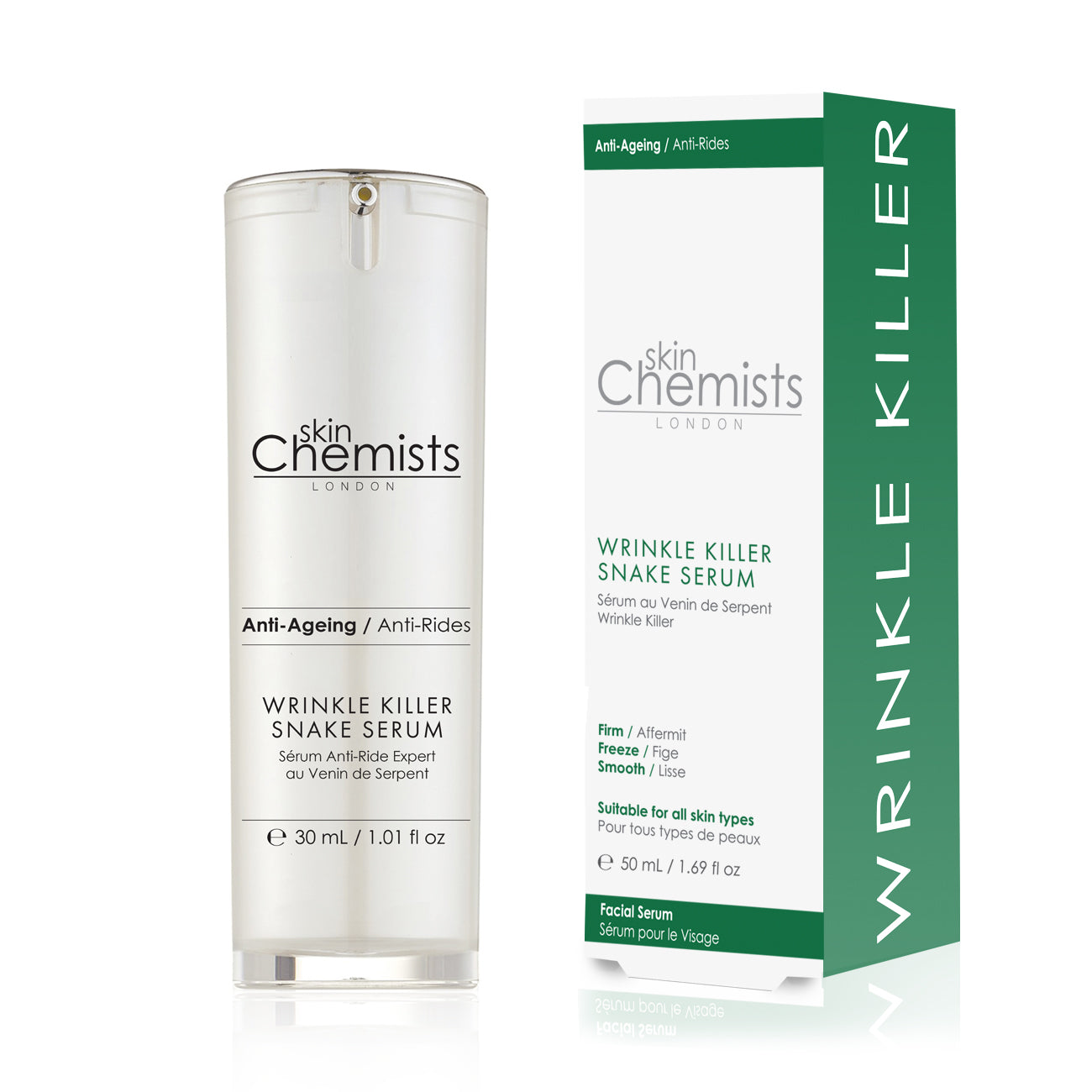 SC Facial Roller Massager+SC Wrinkle Killer Snake Serum 30ml - skinChemists