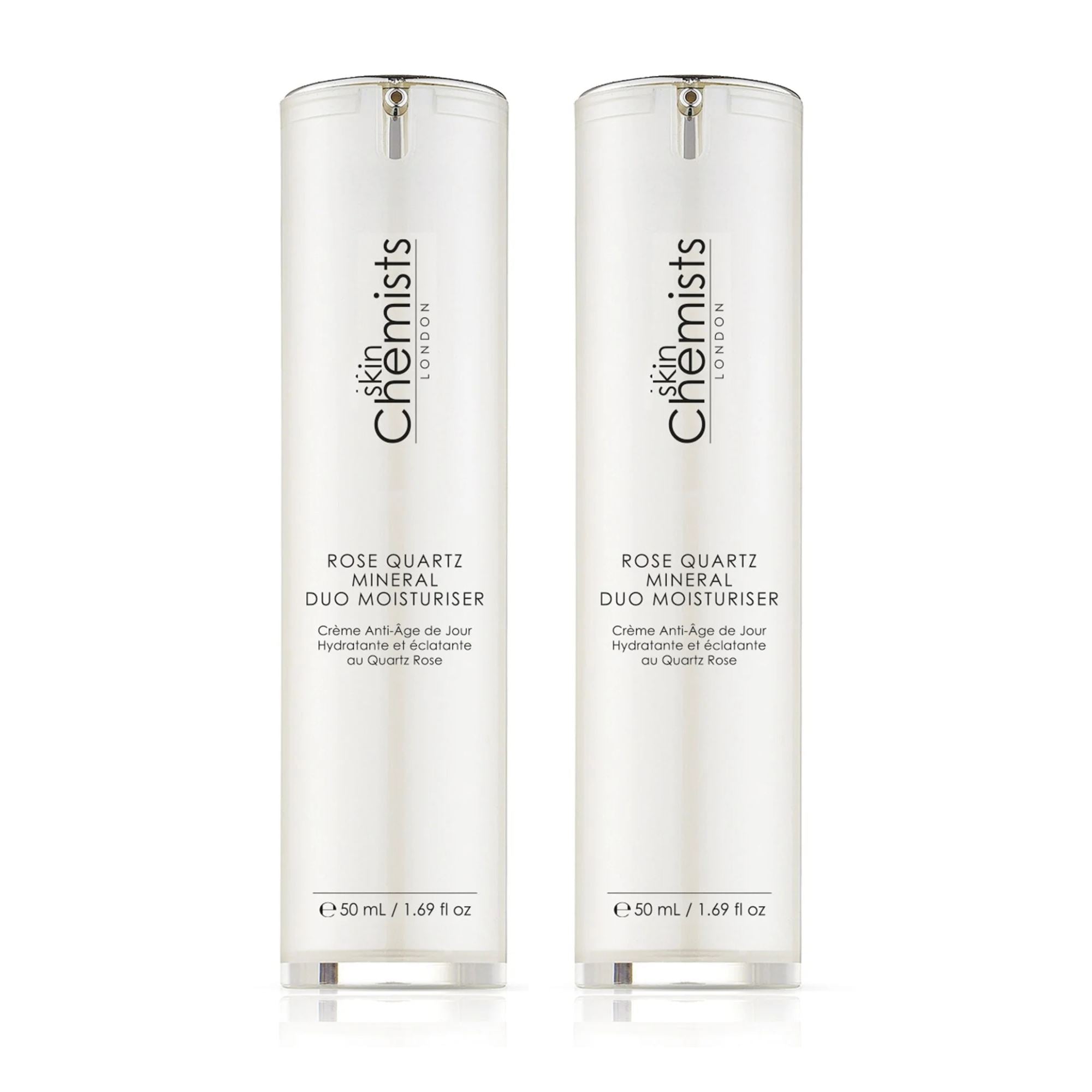 skinChemists Rose Quartz Duo Moisturiser 50ml Twin Value Savings Pack