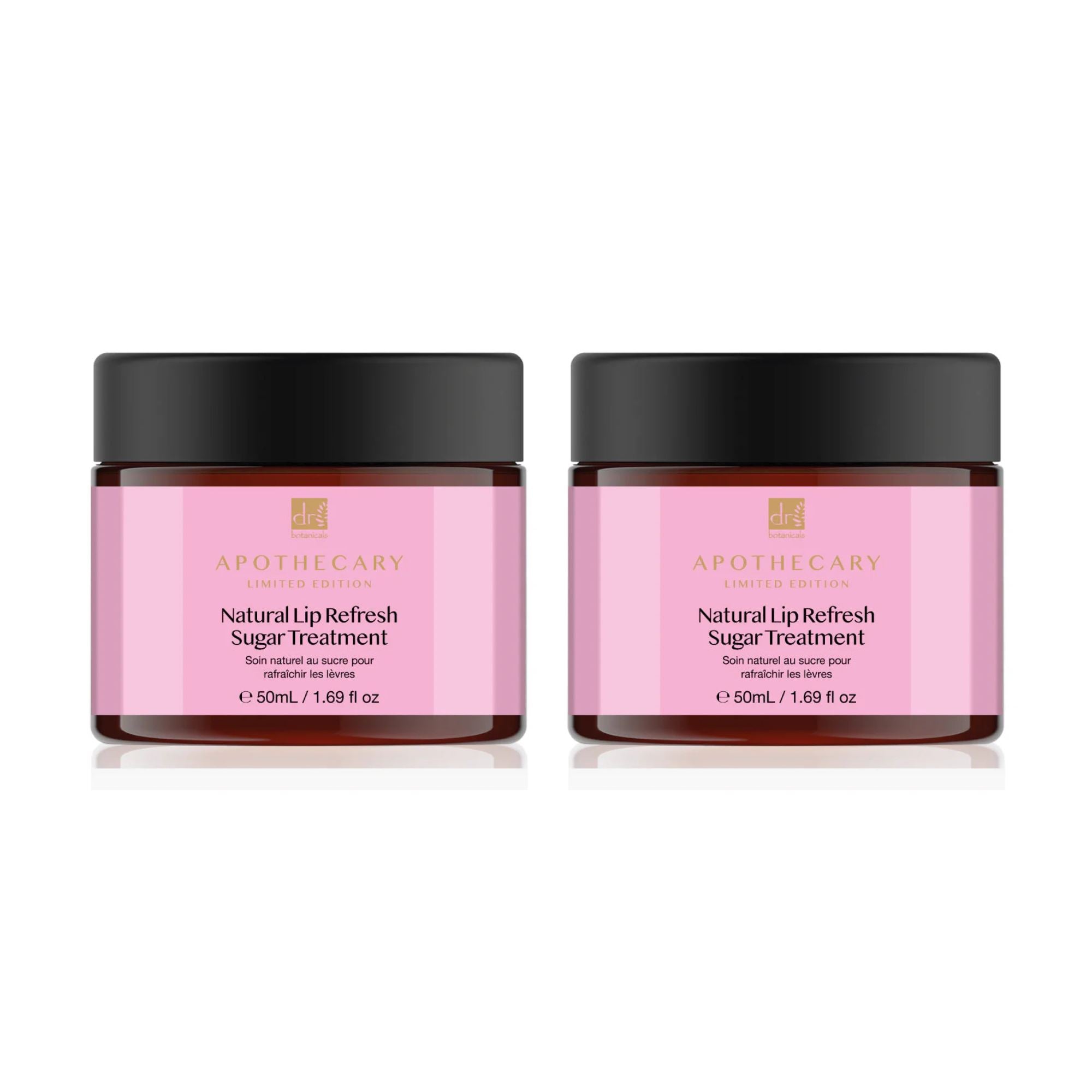 Dr Botanicals Natural Lip Refresh Sugar Treatment 50ml Twin Value Savings Pack