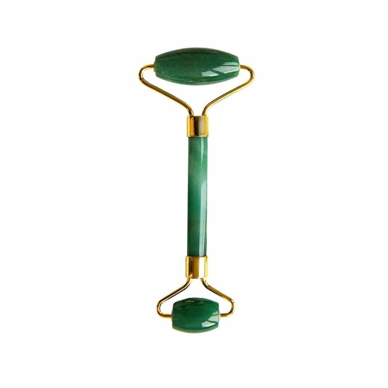 Aventurine Jade Soothing Energy Facial Rollers (Gold Metal Handle) - skinChemists