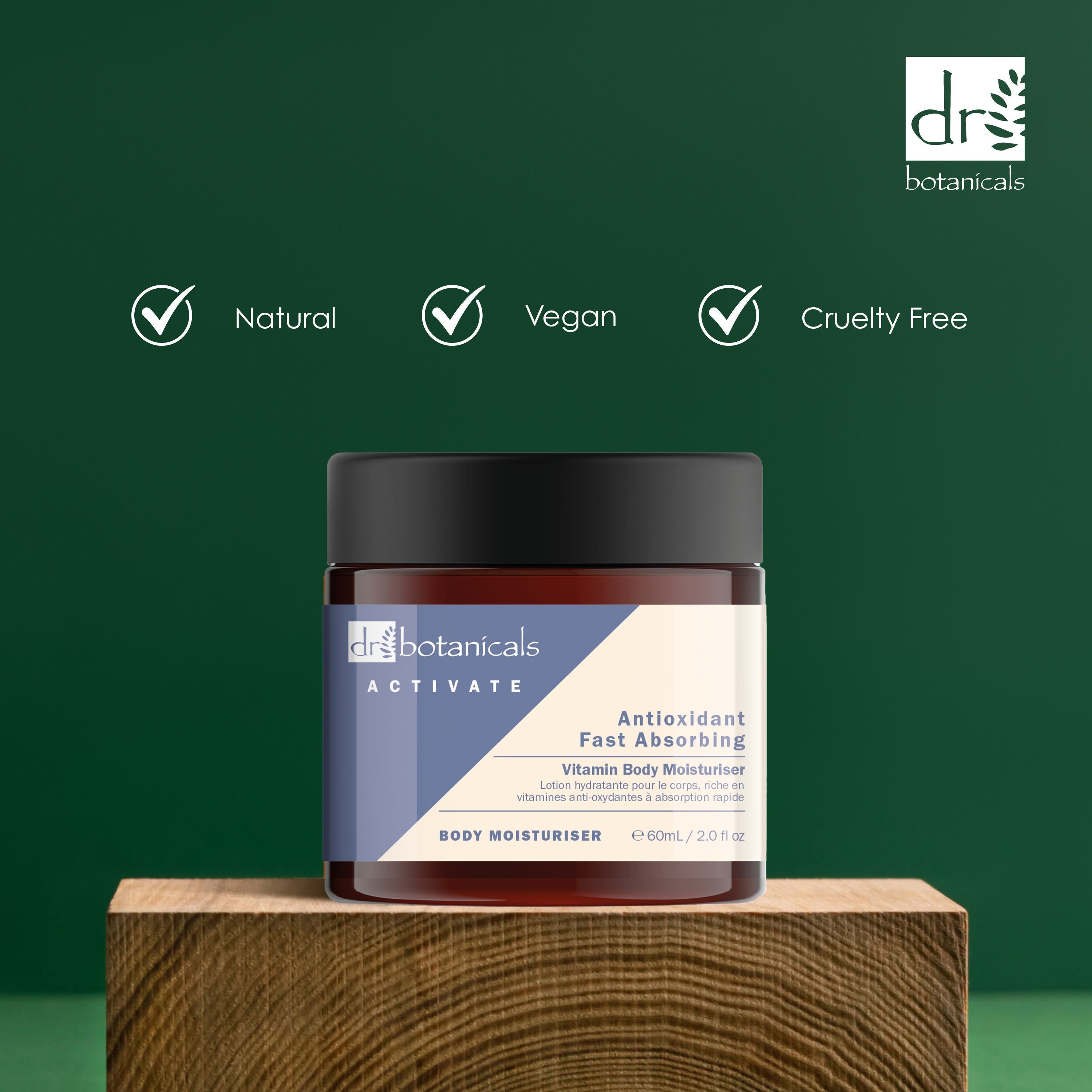 Dr Botanicals Activate Anti-Oxidant Fast Absorbing Vitamin Body Moisturiser 60ml Twin Value Savings Pack - skinChemists
