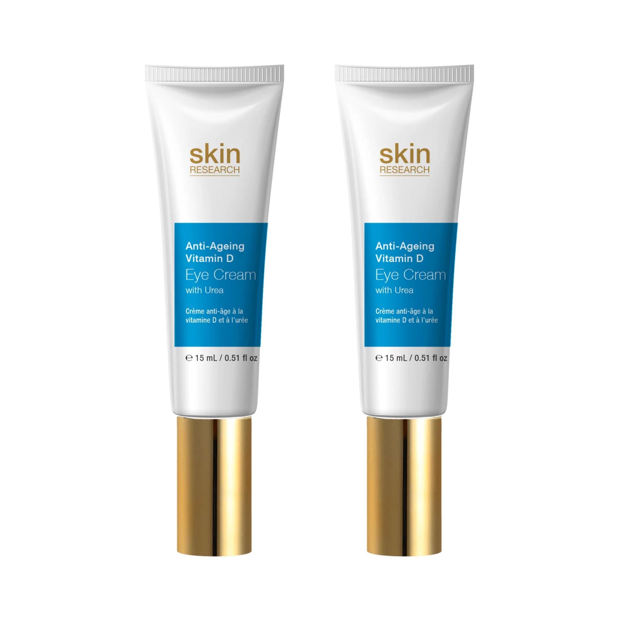 Skin Research Anti-Ageing Vitamin D Eye Cream with Urea 15ml Twin Value Savings Pack