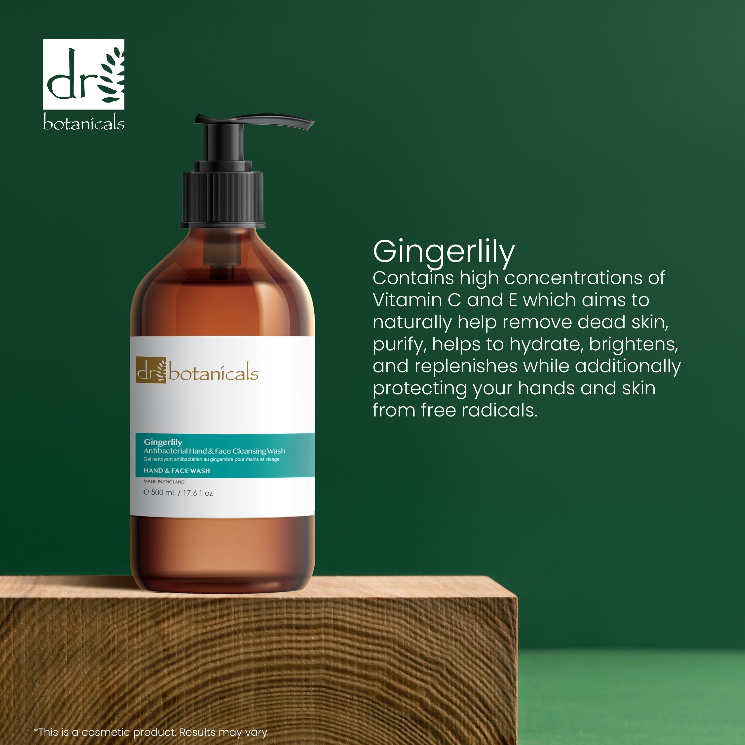 Dr Botanicals Gingerlily Hand & Face Cleansing Wash 500ml Twin Value Savings Pack - skinChemists