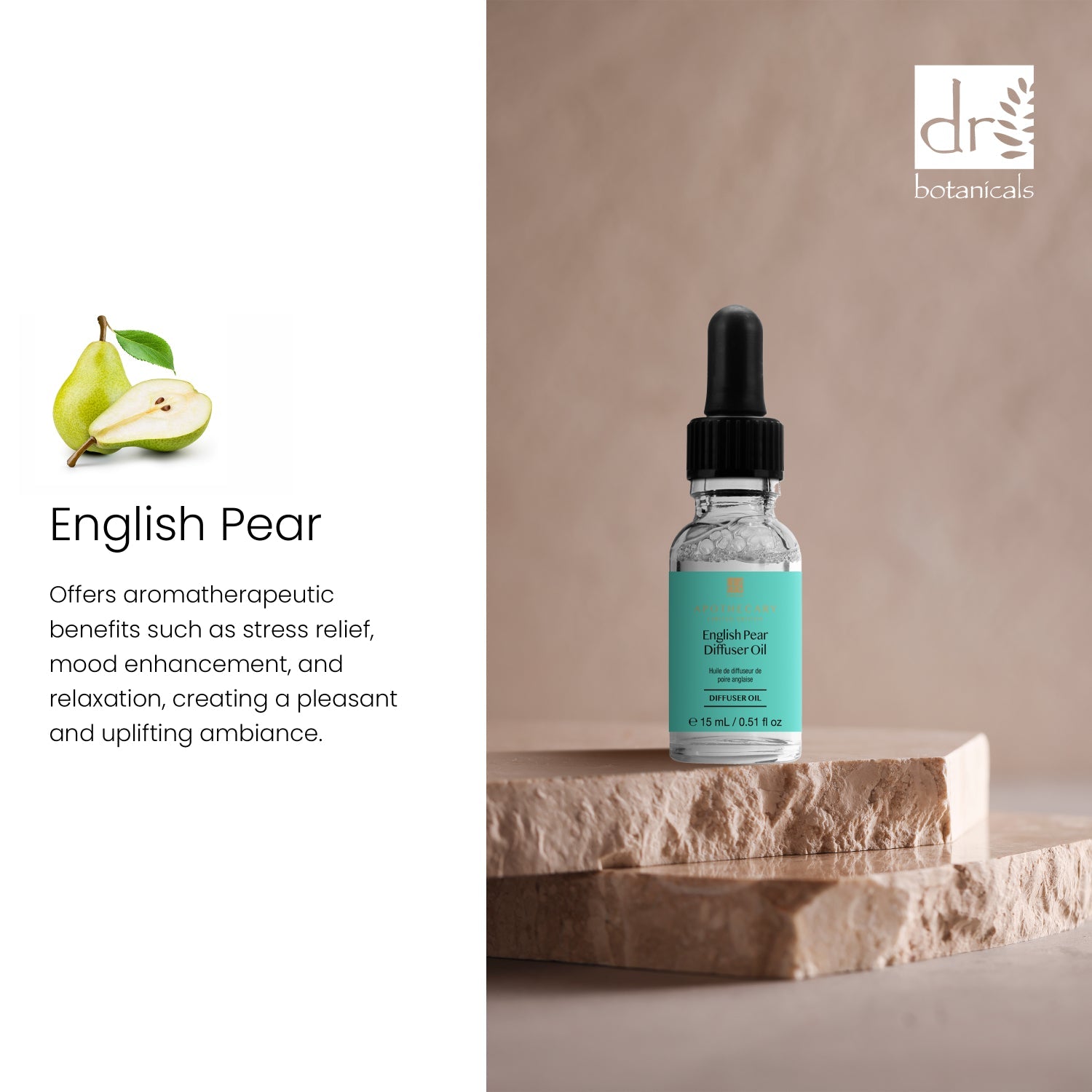 Dr Botanicals Happy & Cheerful English Pear Diffuser Oil 15ml Twin Value Savings Pack - skinChemists