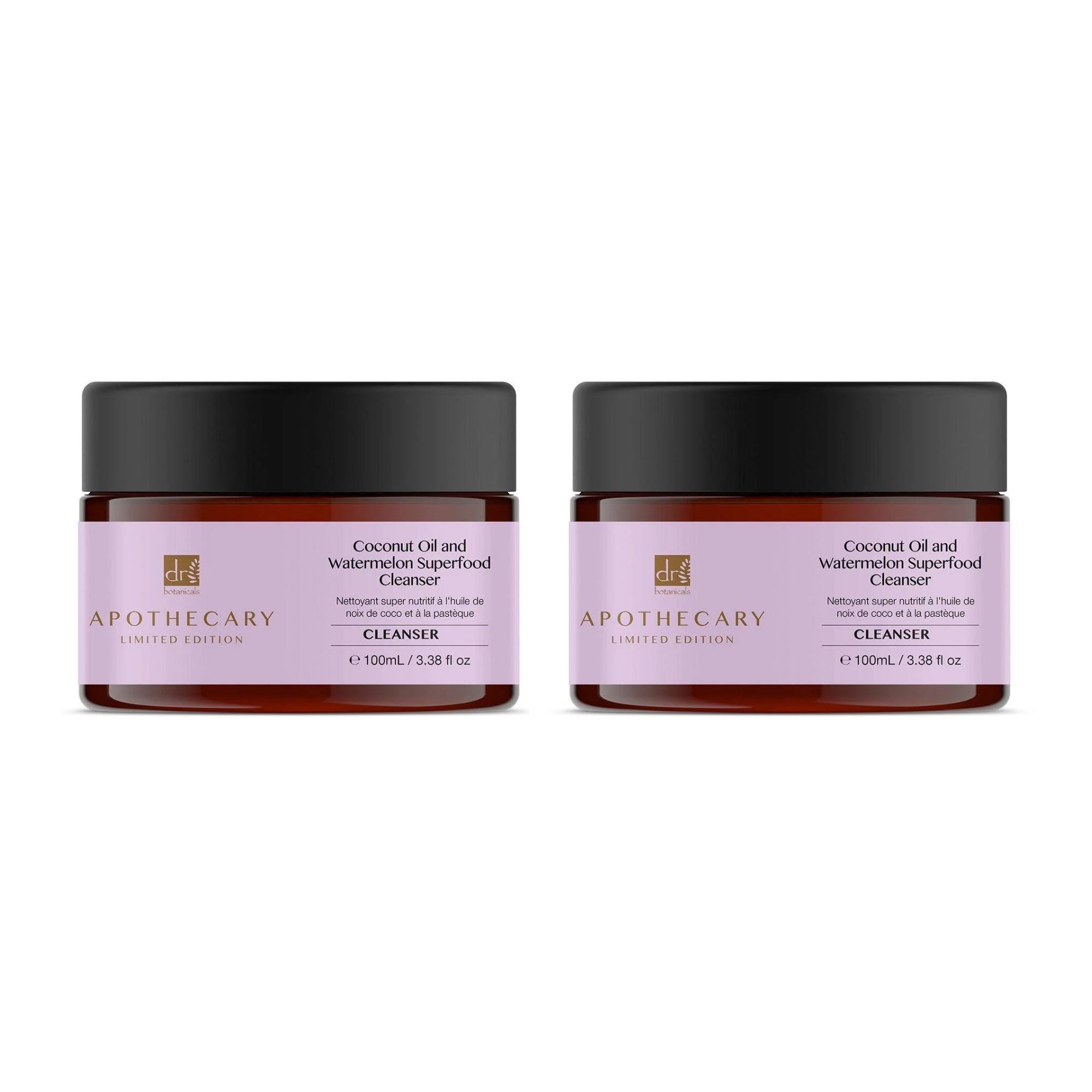 Dr Botanicals Coconut Oil & Watermelon Superfood Cleanser 100ml Twin Value Savings Pack