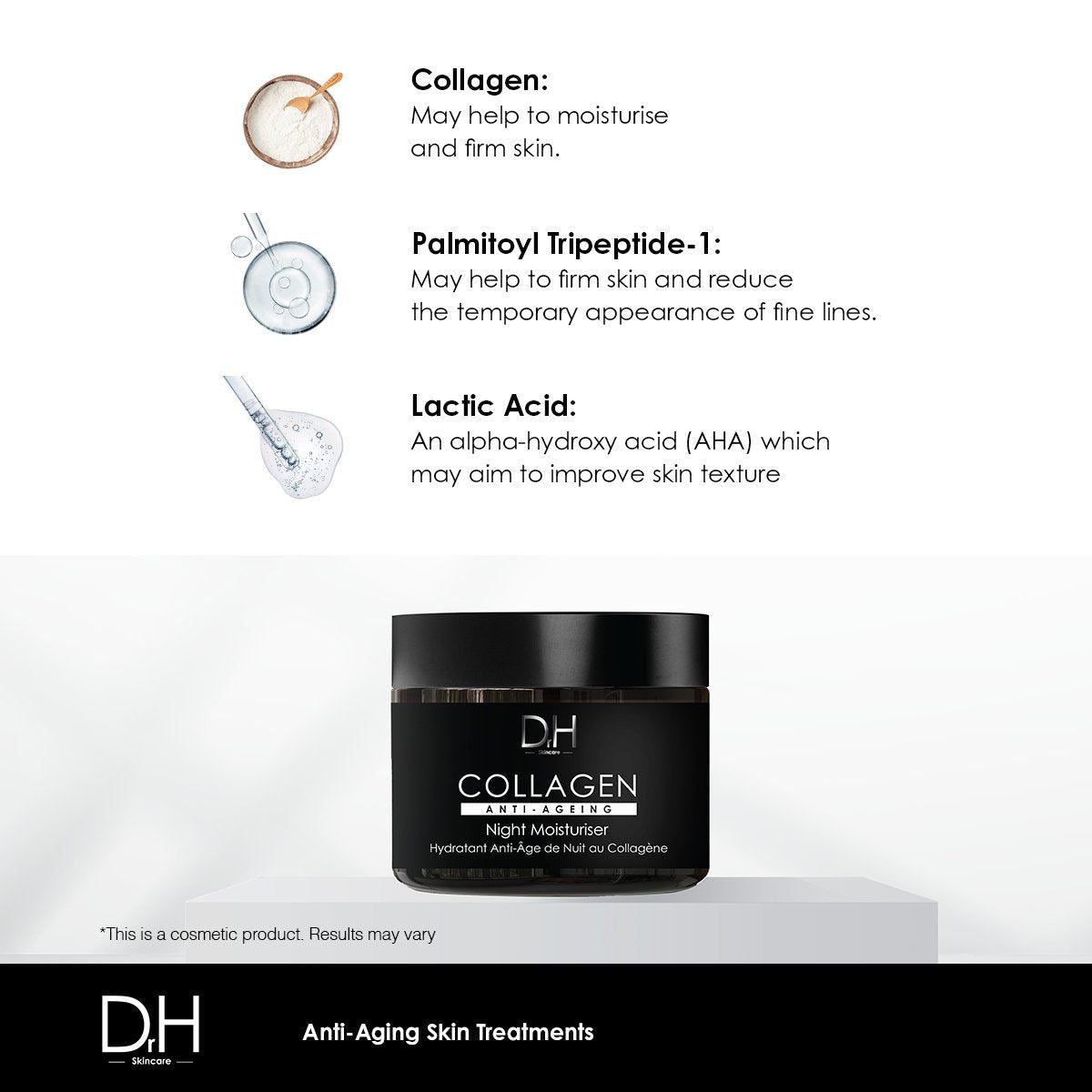 Dr H Collagen Night Moisturiser+ Facial Serum + Cleansing Bar