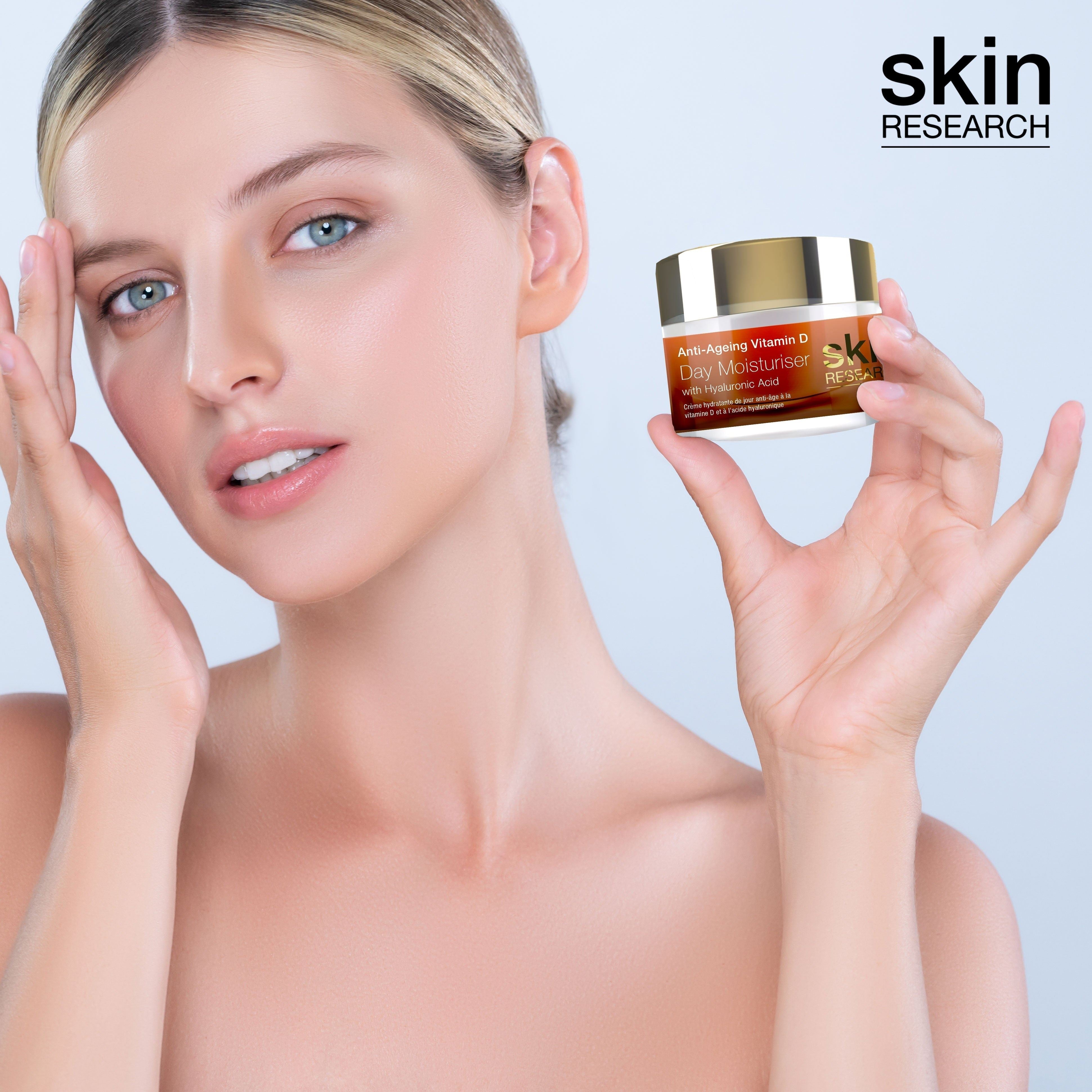 Skin Research Anti-Ageing Vitamin D Day Moisturiser with Hyaluronic Acid 50ml Twin Value Savings Pack