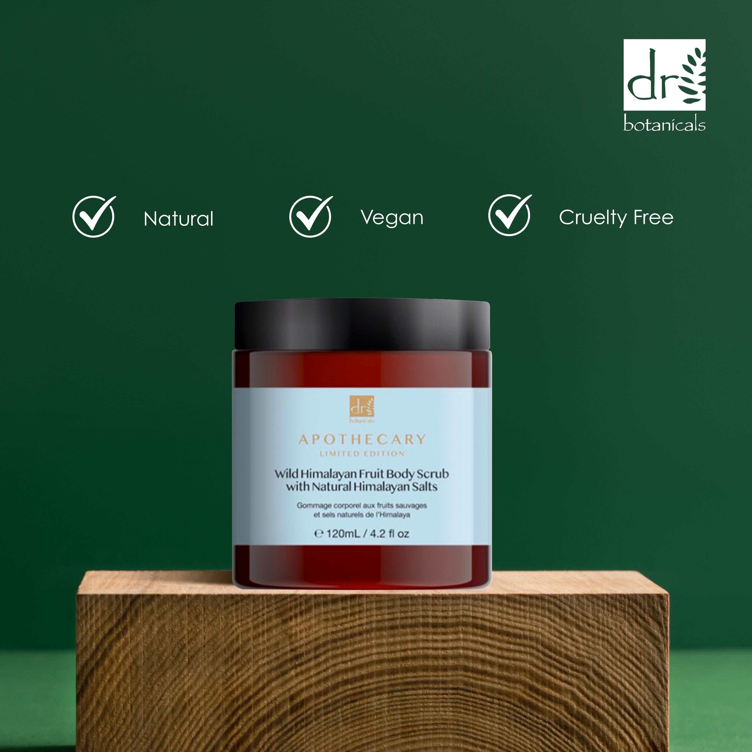 Dr Botanicals Wild Himalayan Fruit Body Scrub with Natural Himalayan Salts 120ml Twin Value Savings Pack - skinChemists