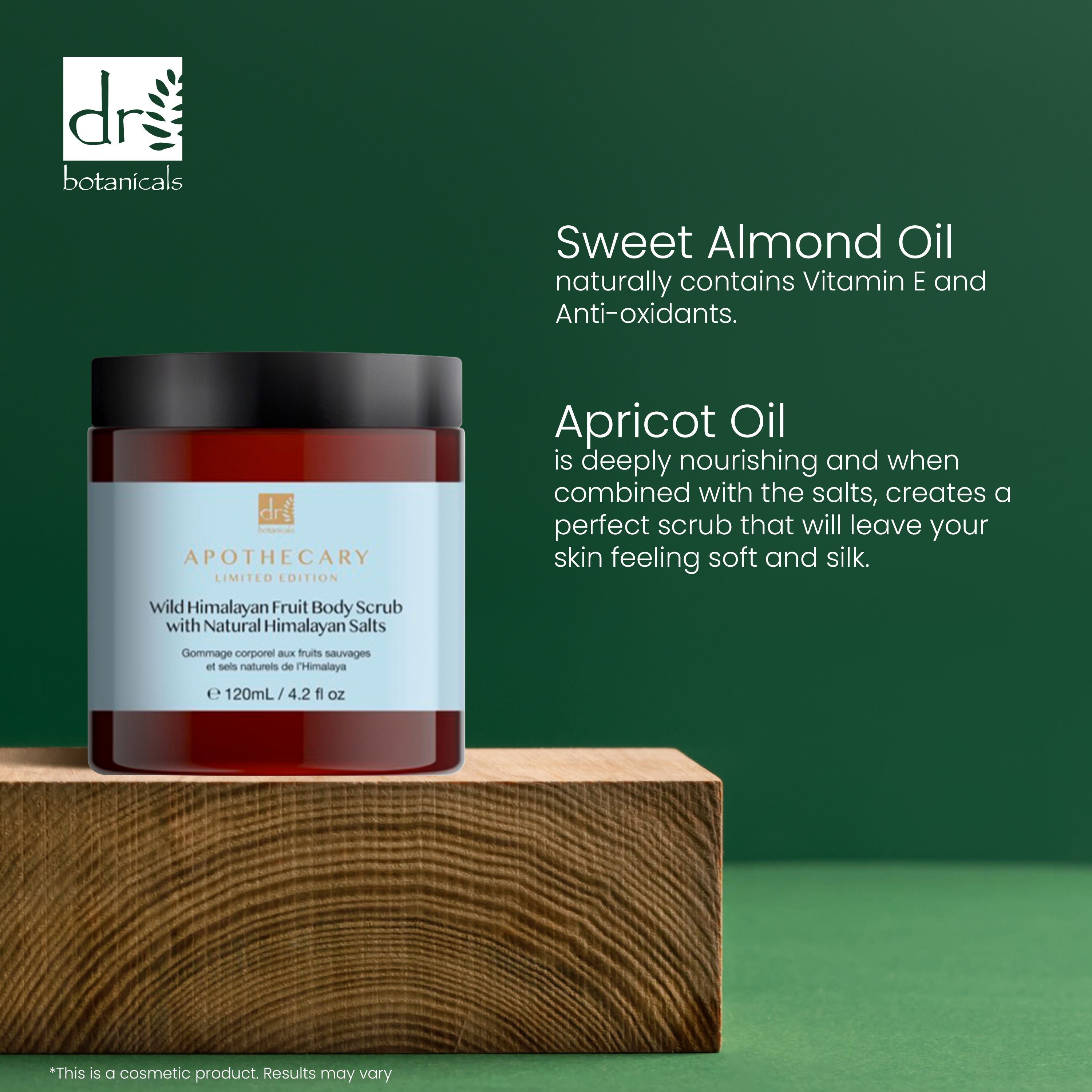 Dr Botanicals Wild Himalayan Fruit Body Scrub with Natural Himalayan Salts 120ml Twin Value Savings Pack - skinChemists