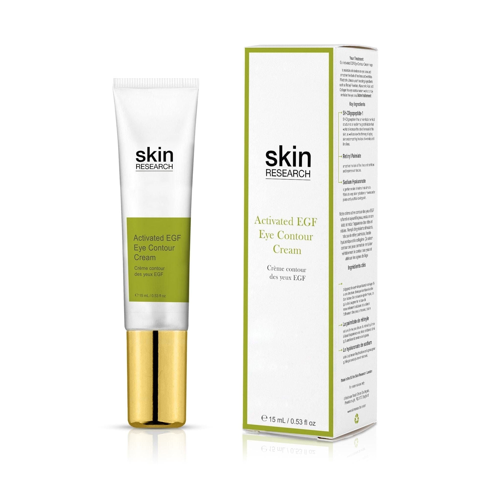 Skin Research Activated EGF Eye Contour Cream 15ml Twin Value Savings Pack