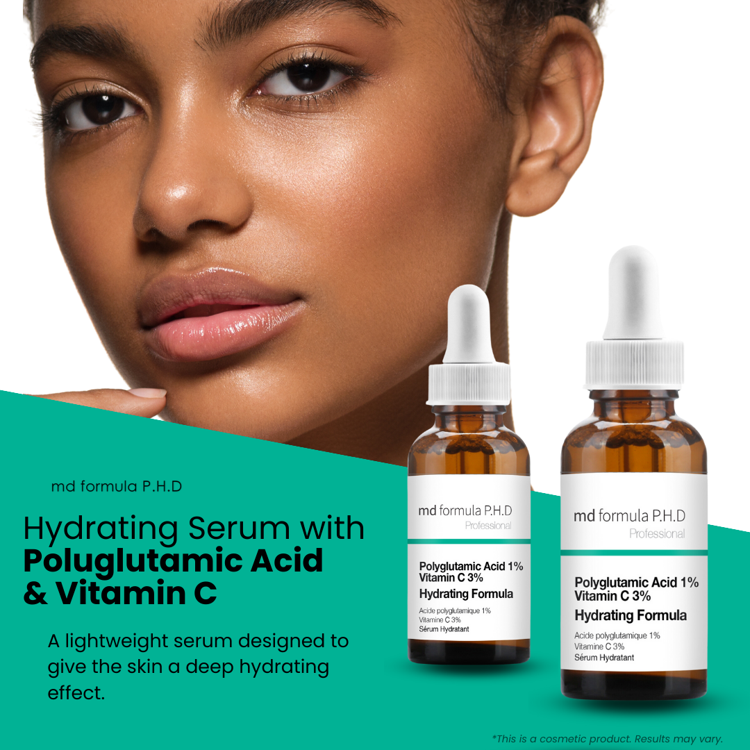 MD Formula Hydrating Serum Polyglutamic Acid 1%, Vitamin C 3% 30ml Twin Value Savings Pack