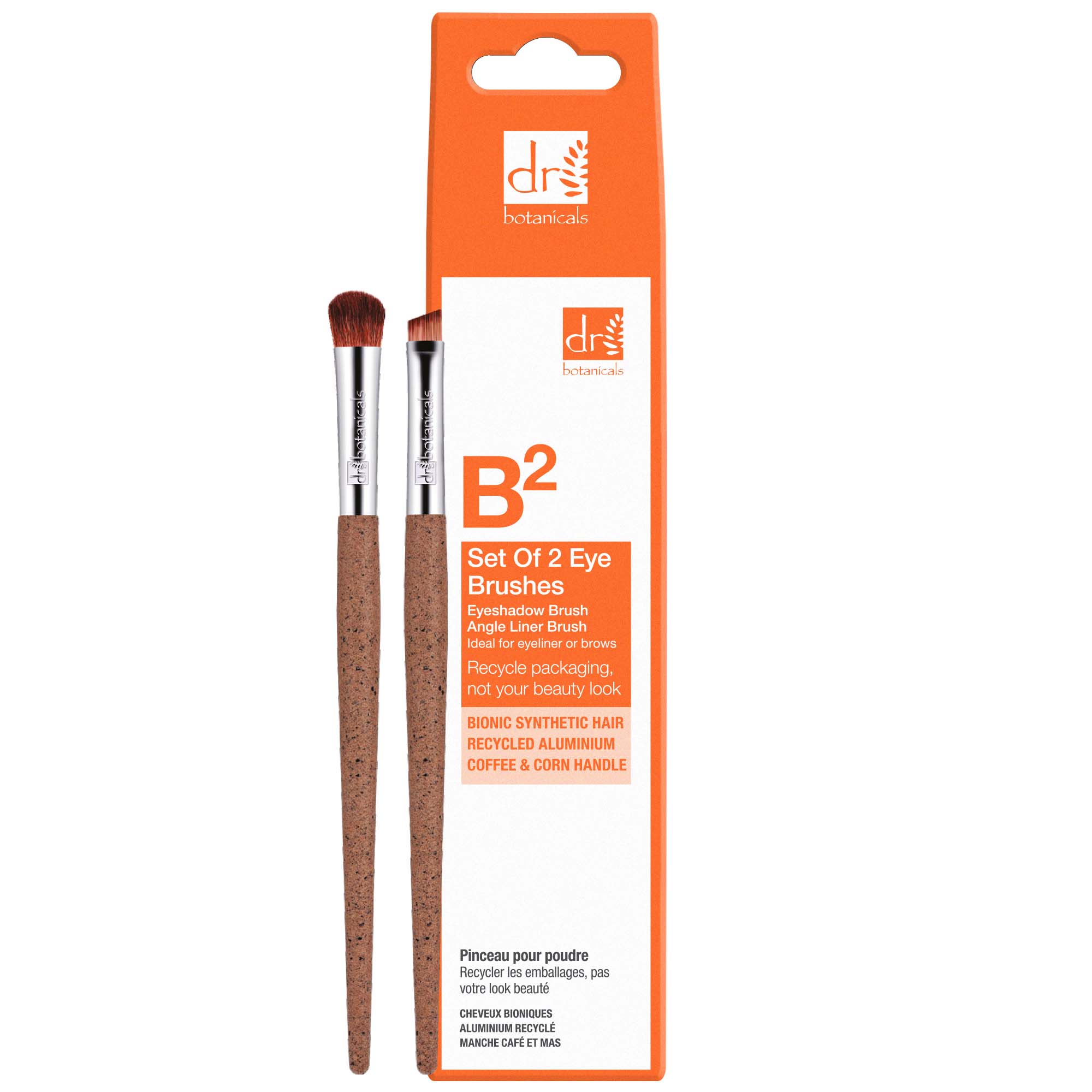 Dr Botanicals Coffee Ground Set Of 2 Eye Brushes Twin Value Savings Pack - skinChemists