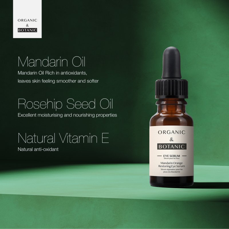 Mandarin Orange Brightening Eye Serum - 15ml - Depuffing & Hydrating with Vitamin C, Aloe Vera, & Sea Buckthorn for Radiant, Youthful Eyes - skinChemists