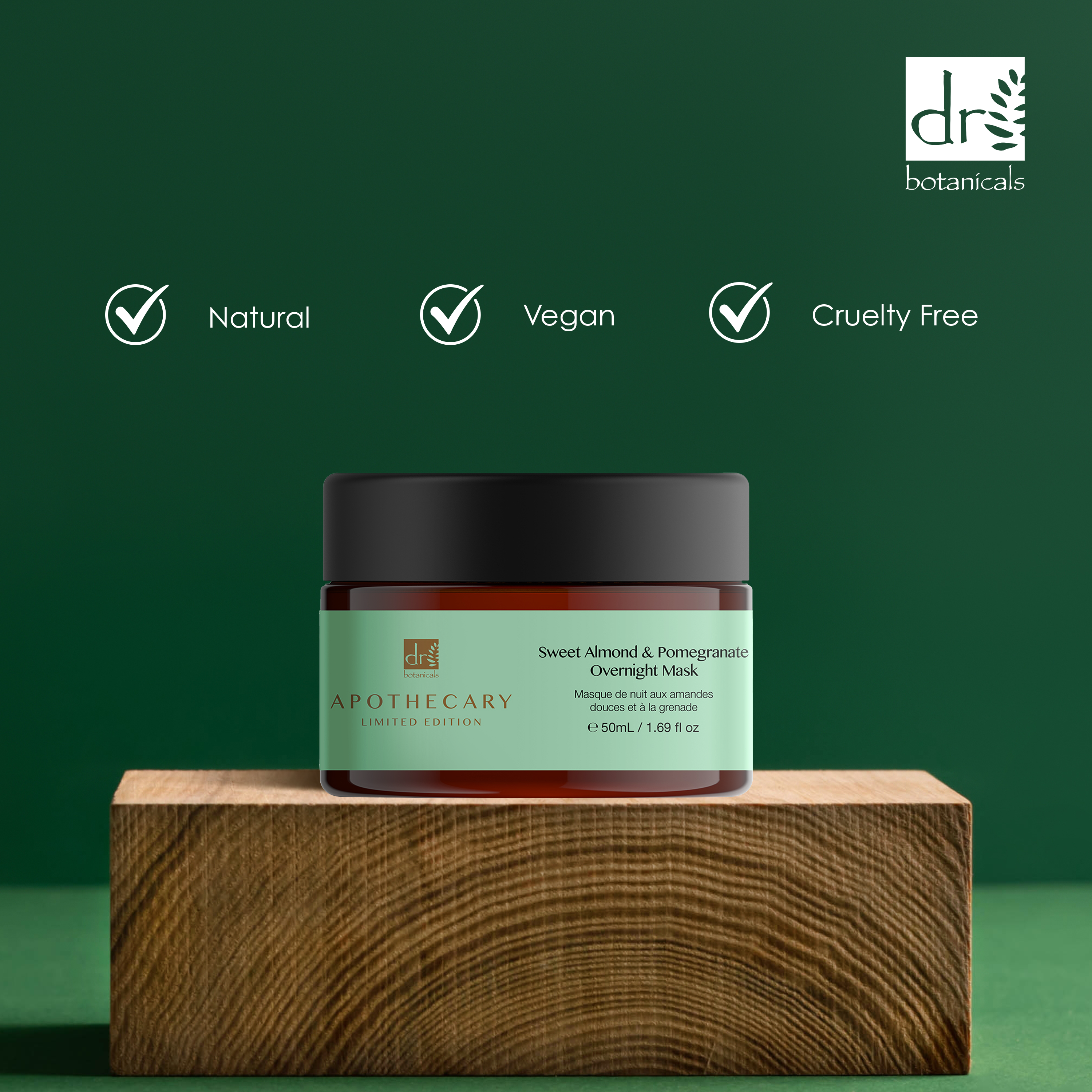 Dr Botanicals Sweet Almond & Pomegranate Overnight Mask 50ml Twin Value Savings Pack - skinChemists