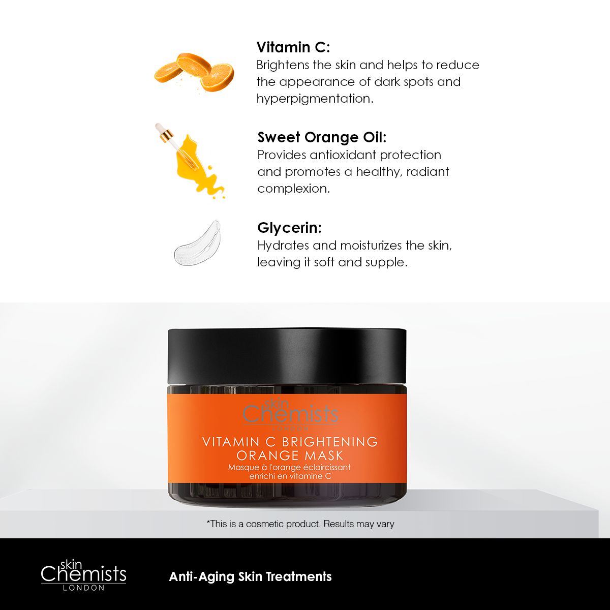 skinChemists Vitamin C Brightening Orange Mask 50ml Twin Value Savings Pack