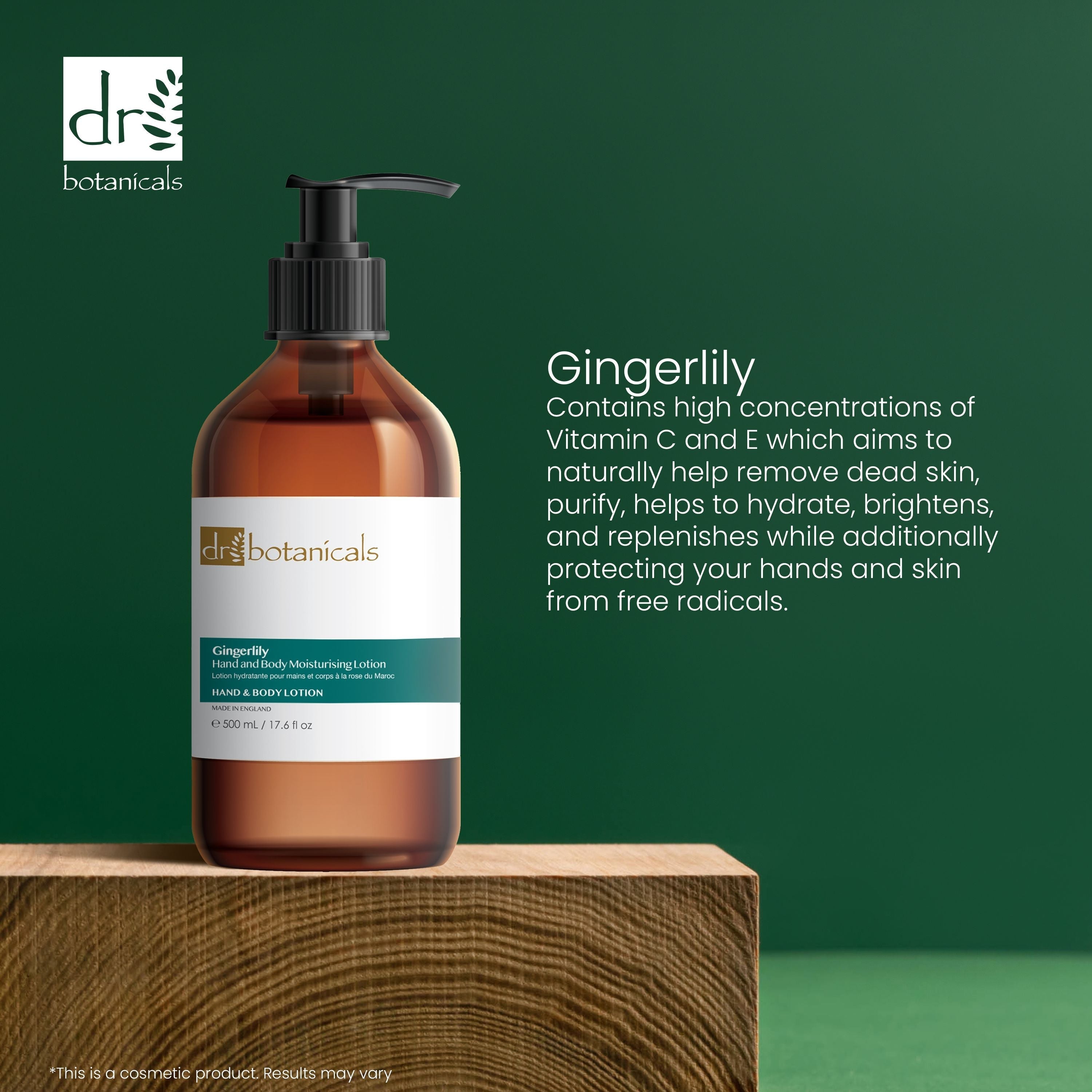 Dr Botanicals Gingerlily Hand & Body Moisturising Lotion 500ml Twin Value Savings Pack - skinChemists
