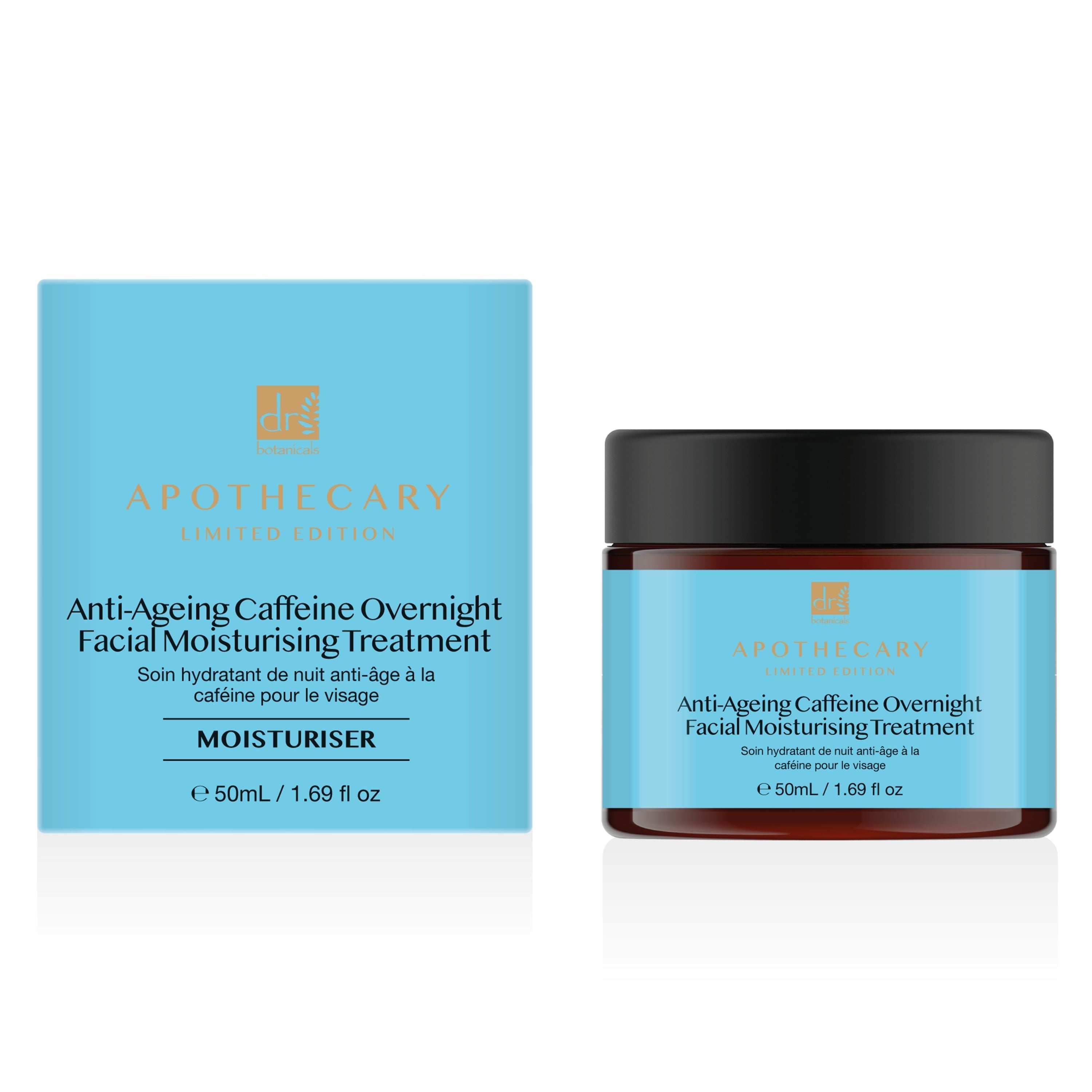 Dr Botanicals Anti-Ageing Caffeine Overnight Facial Moisturising Treatment 50ml Twin Value Savings Pack - skinChemists