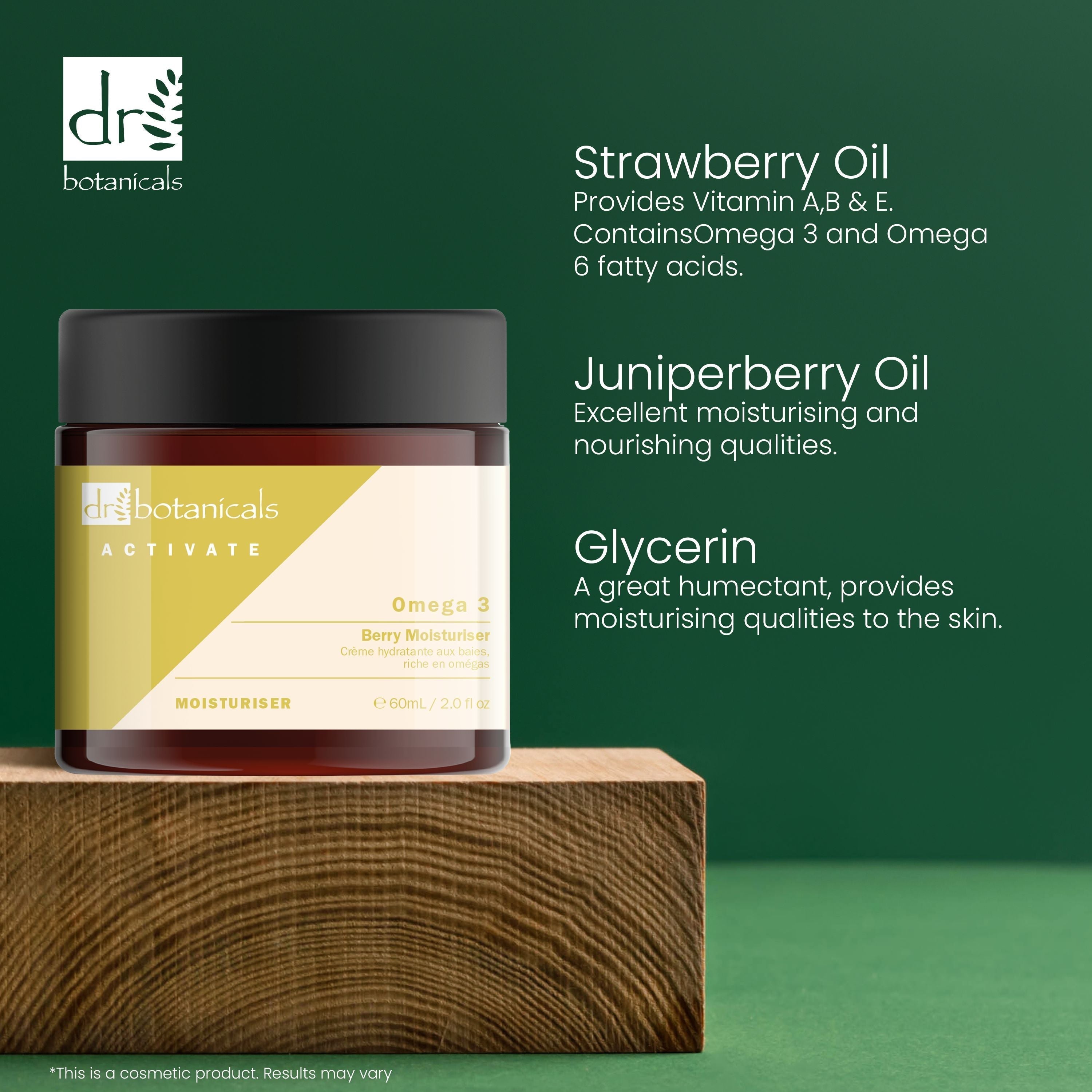 Dr Botanicals Activate Omega 3 Berry Moisturiser 60ml Twin Value Savings Pack - skinChemists