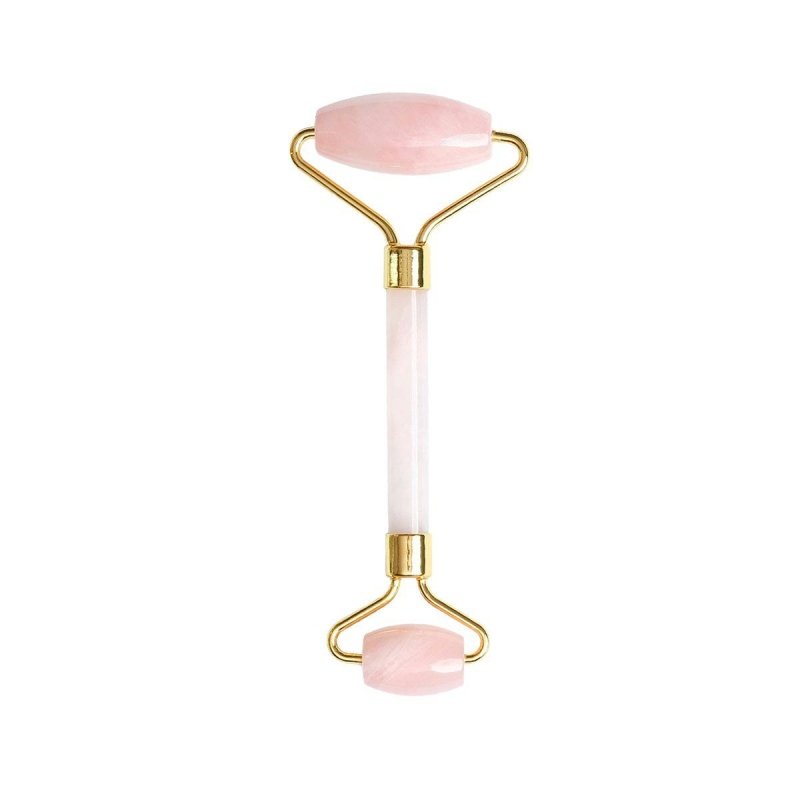 Rose Quartz Nurturing & Healing Stone Facial Roller (Rose Gold Handle) - skinChemists