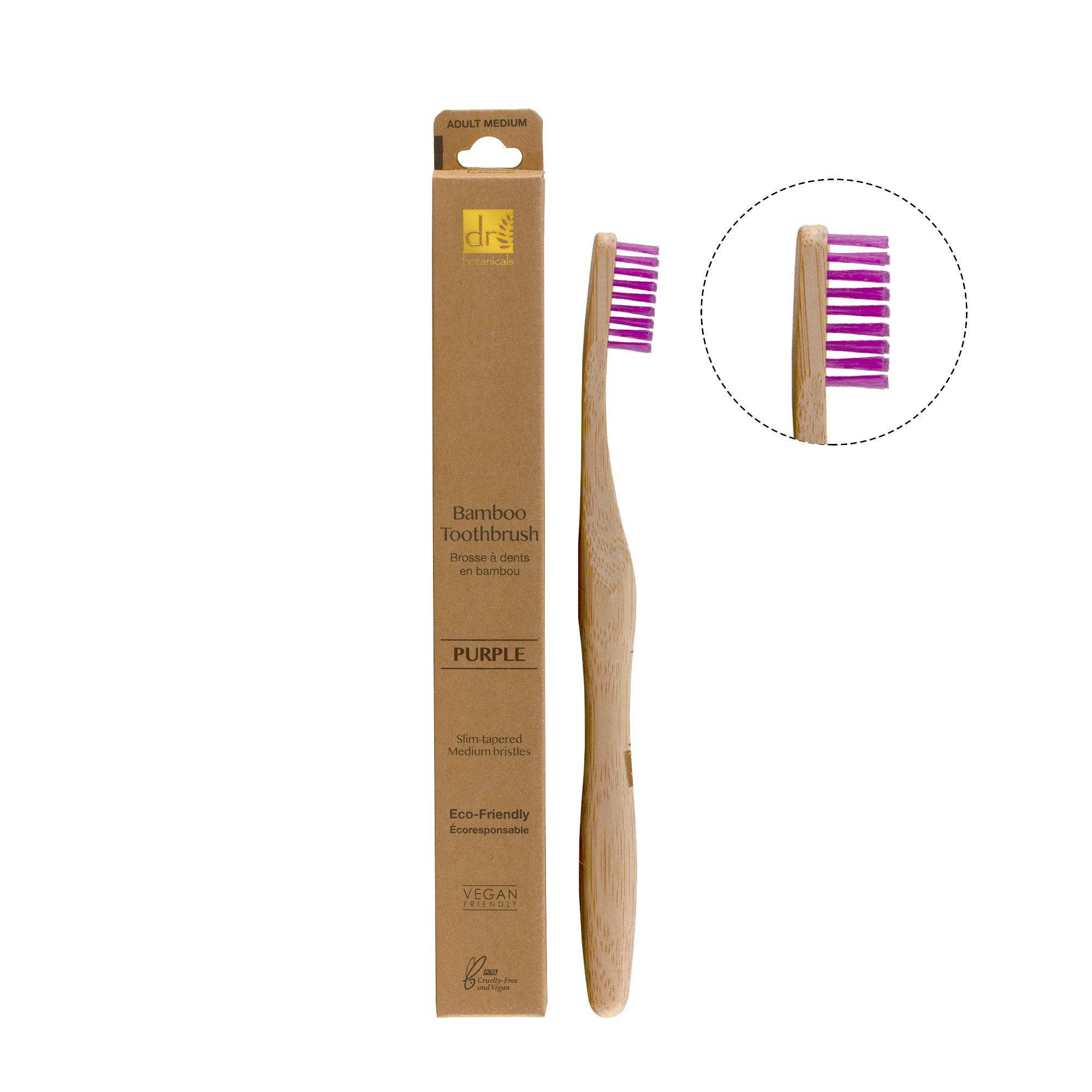 Dr Botanicals Bamboo Toothbrush Purple Twin Value Savings Pack - skinChemists