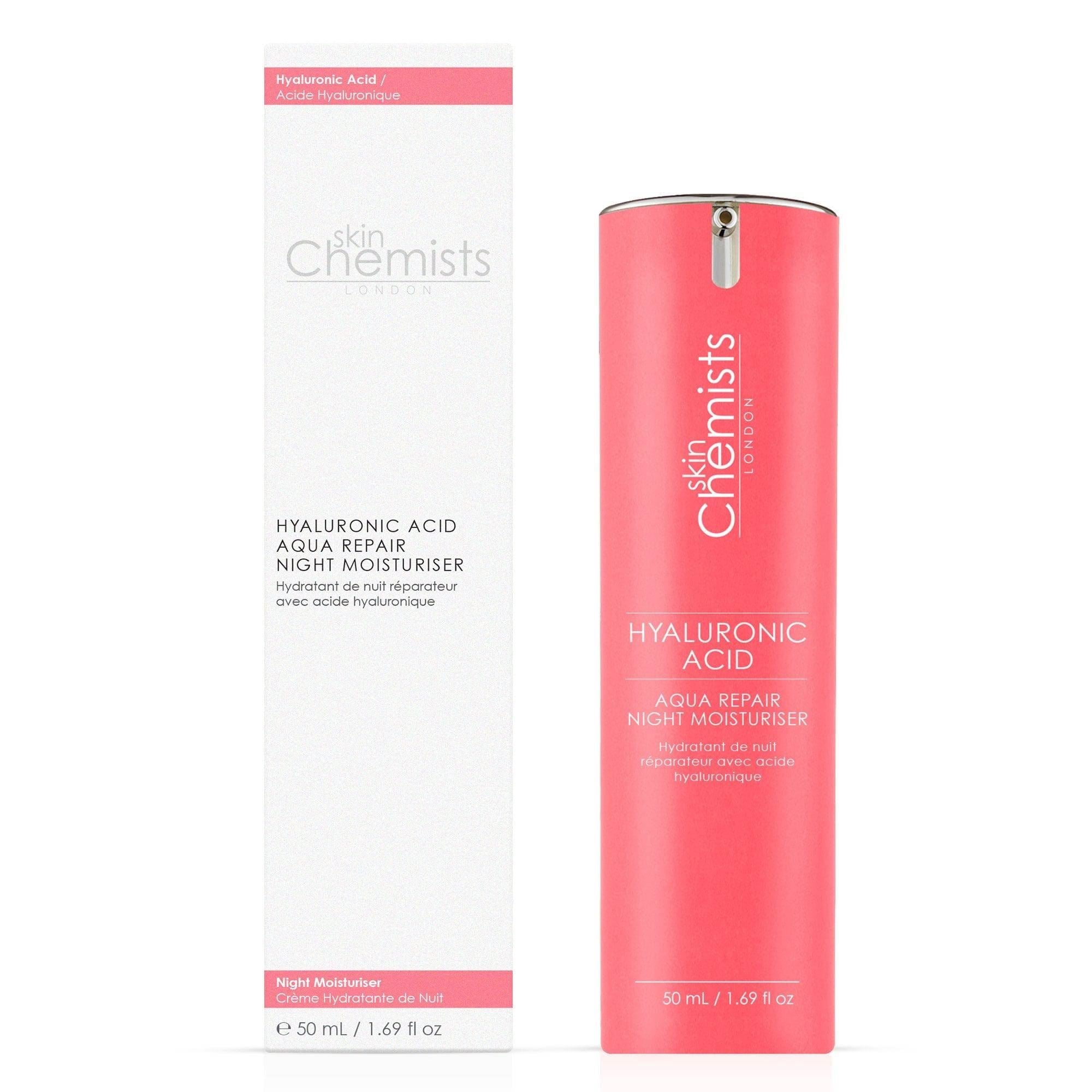 skinChemists Hyaluronic Acid Aqua Repair Night Moisturiser 50ml Twin Value Savings Pack