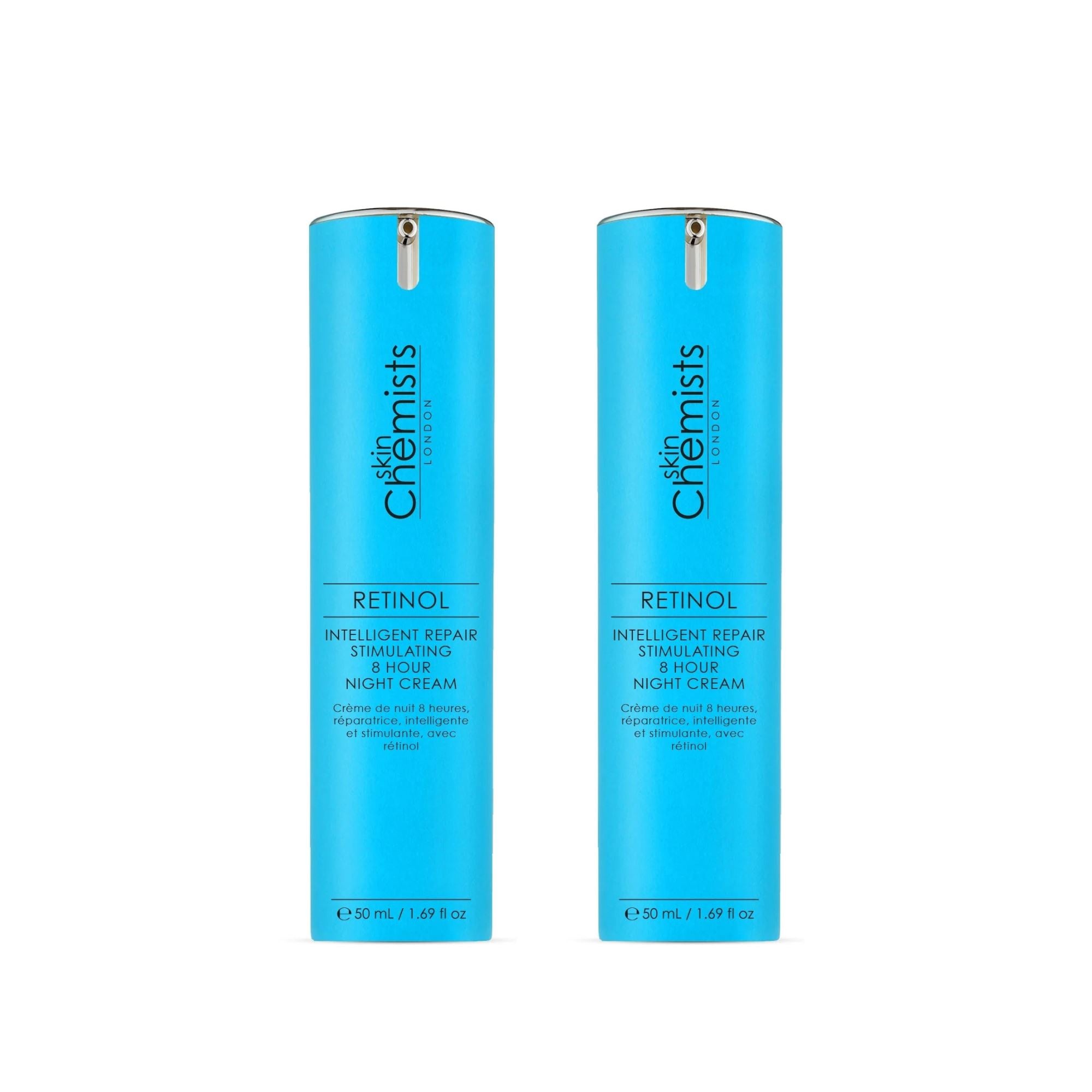 skinChemists Retinol Intelligent Repair Stimulating 8 Hour Night Cream 50ml Twin Value Savings Pack