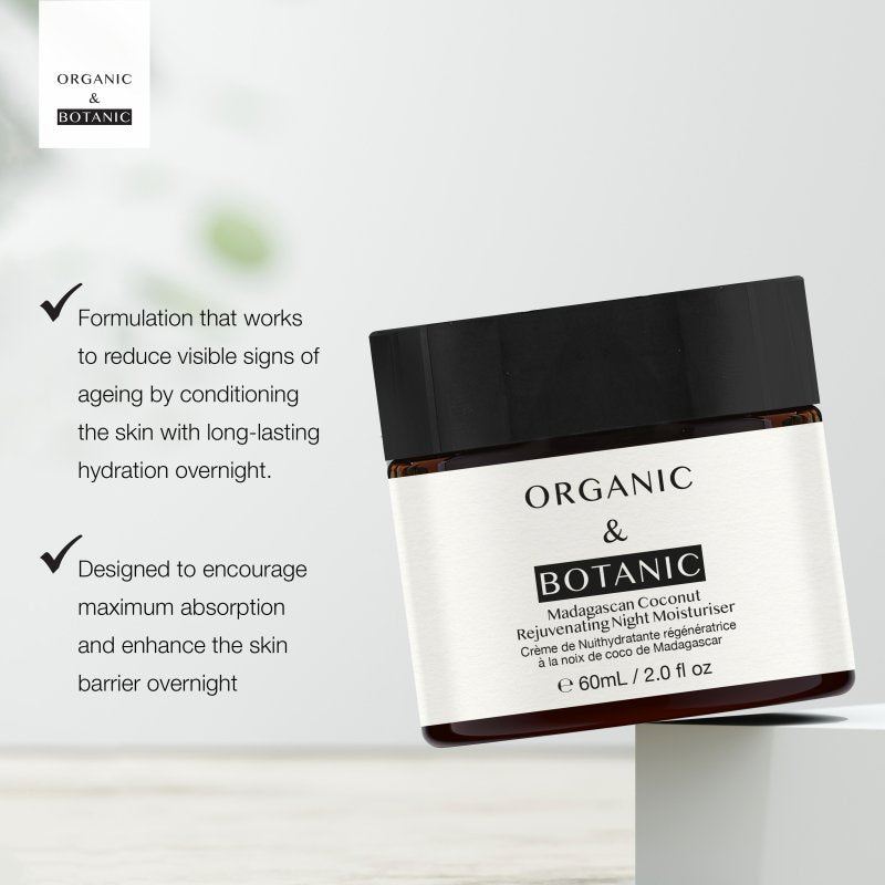 Madagascan Coconut Night Cream - 60ml - Deeply Hydrating & Nourishing with Vitamin C for Smooth, Supple, & Radiant Skin